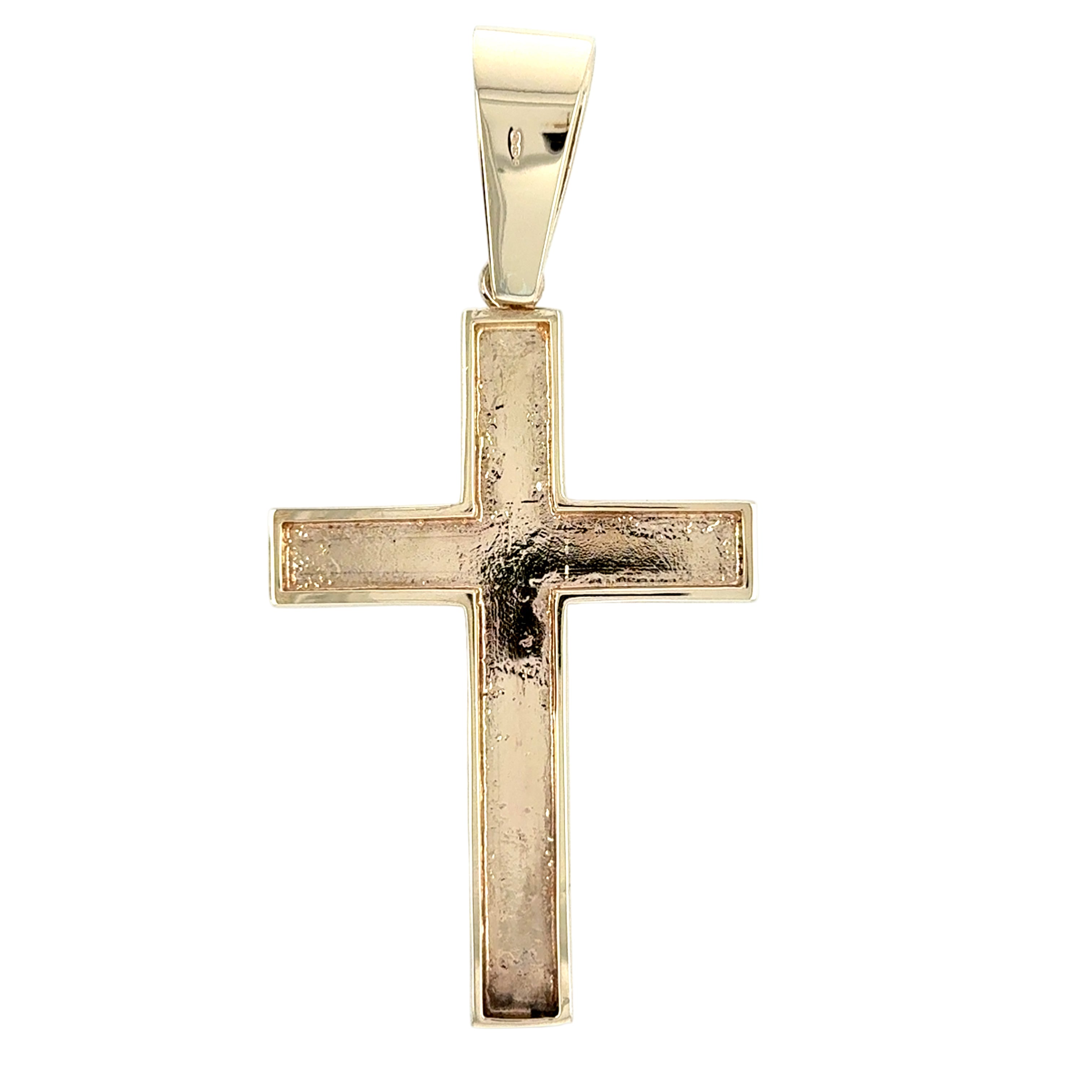 9ct Yellow Gold Large Patterned Cross Pendant - 27.85g