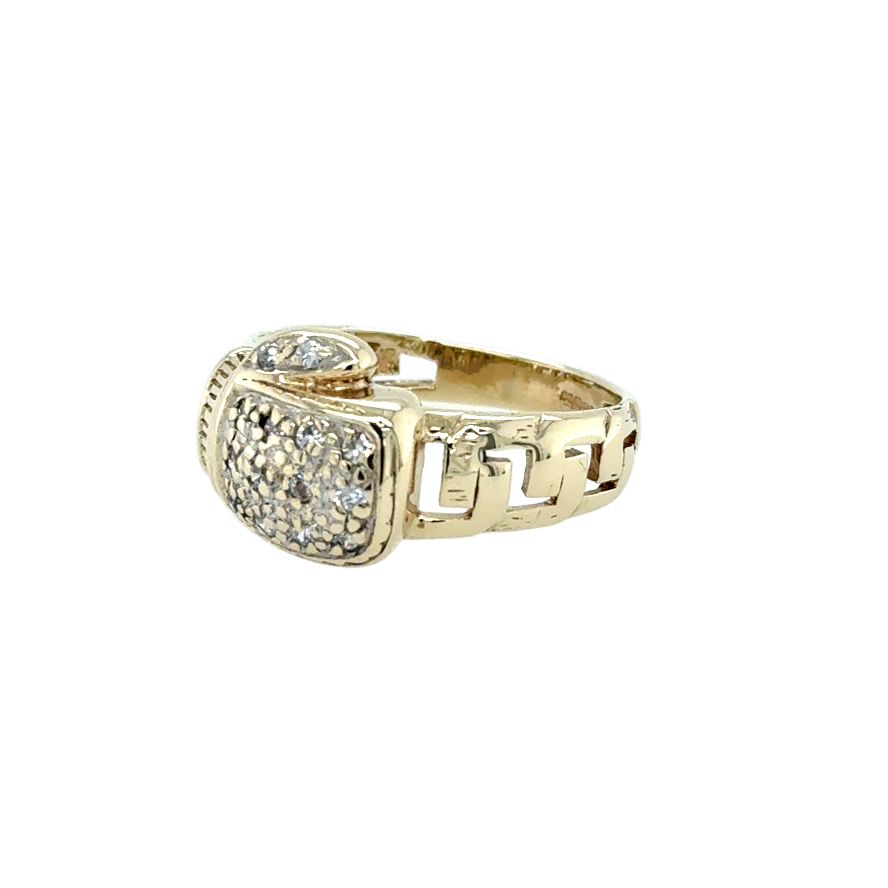 9ct Yellow Gold Cubic Zirconia Boxing Glove Ring Size W