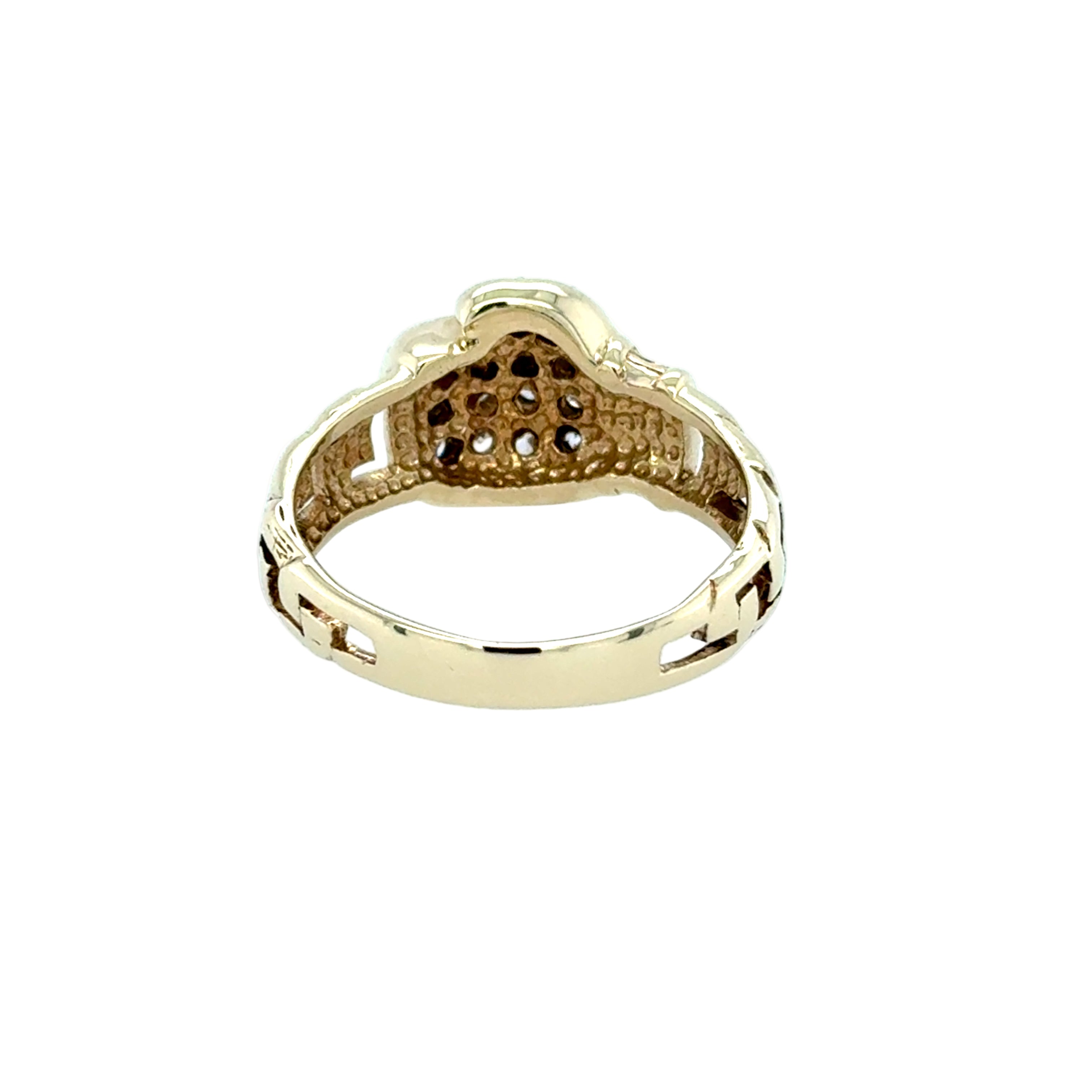 9ct Yellow Gold Cubic Zirconia Boxing Glove Ring Size W