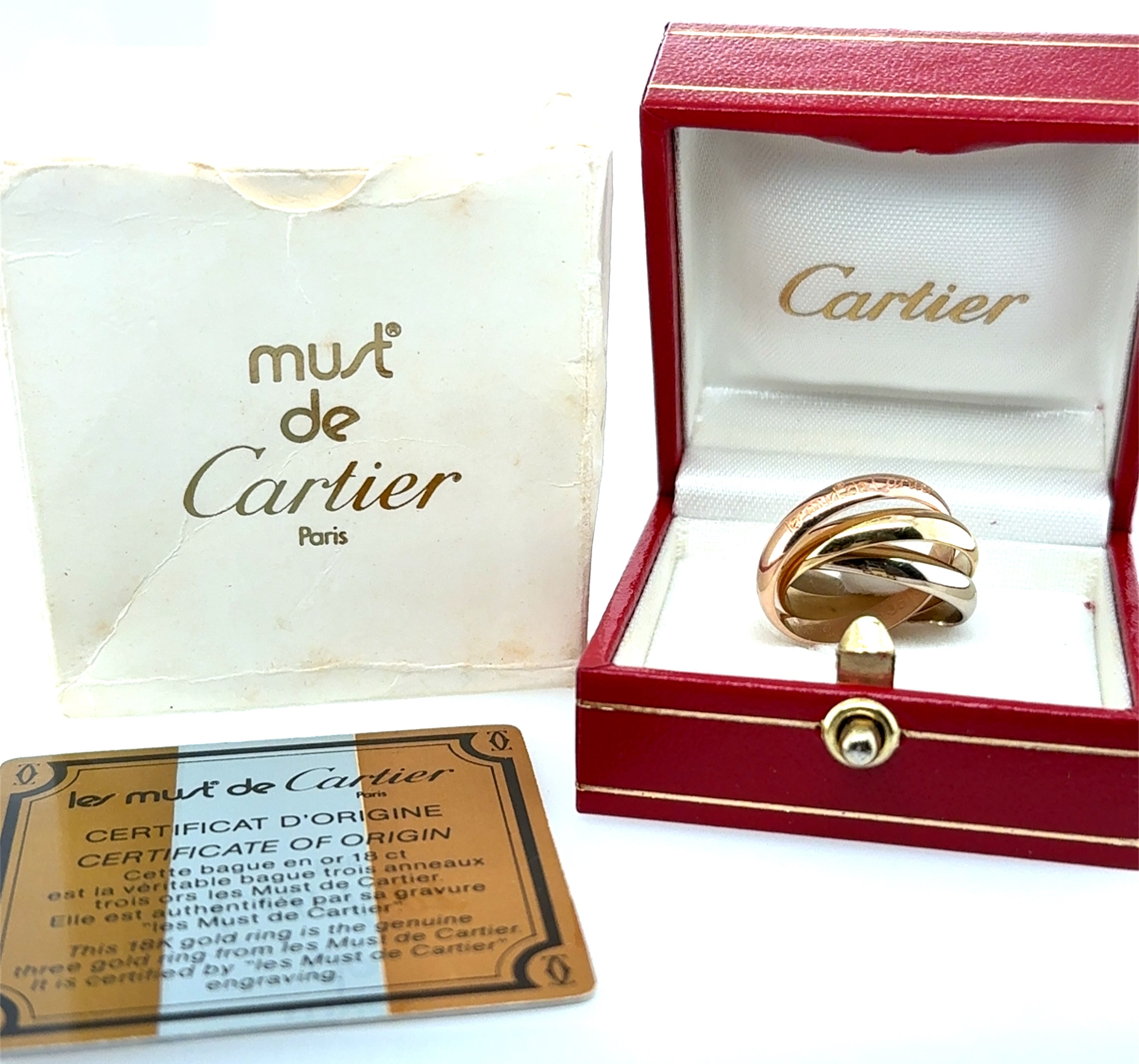 CARTIER les must de Cartier Trinity Ring 18ct Gold Size 52