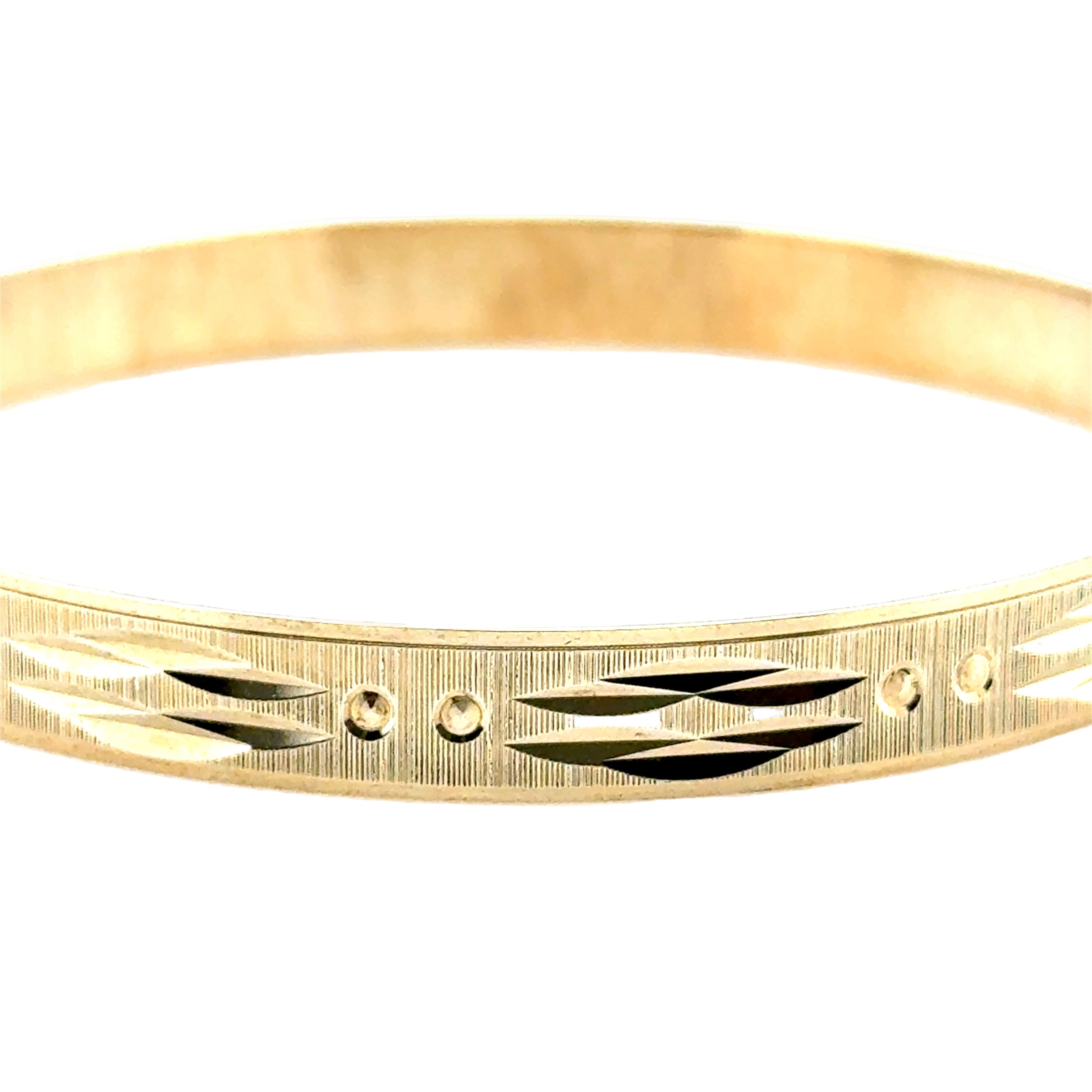 9ct Yellow Gold Patterned 7mm Solid Slave Bangle 9.77g SOLD