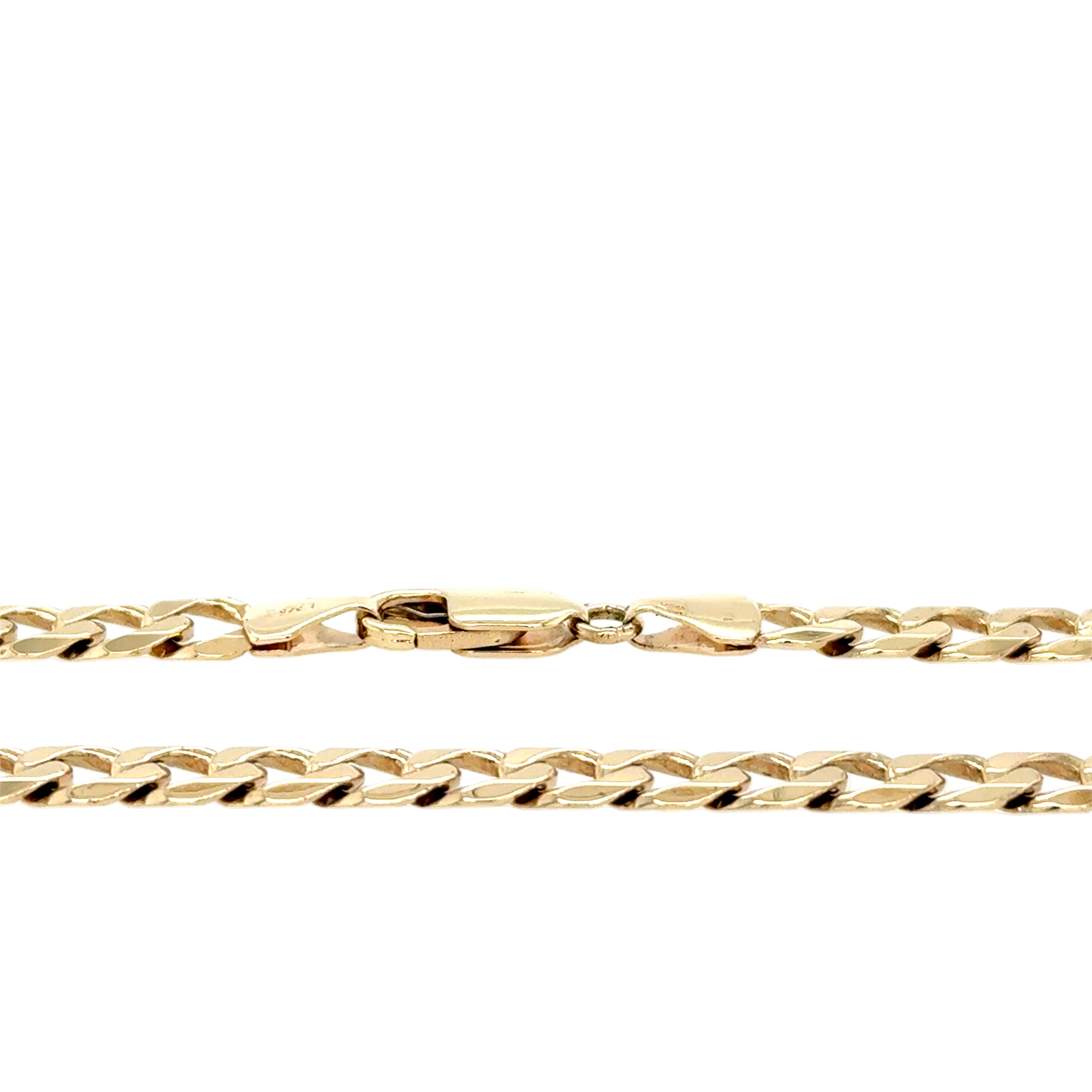 9ct Yellow Gold 24 Inch Curb Link Chain - 31.87g