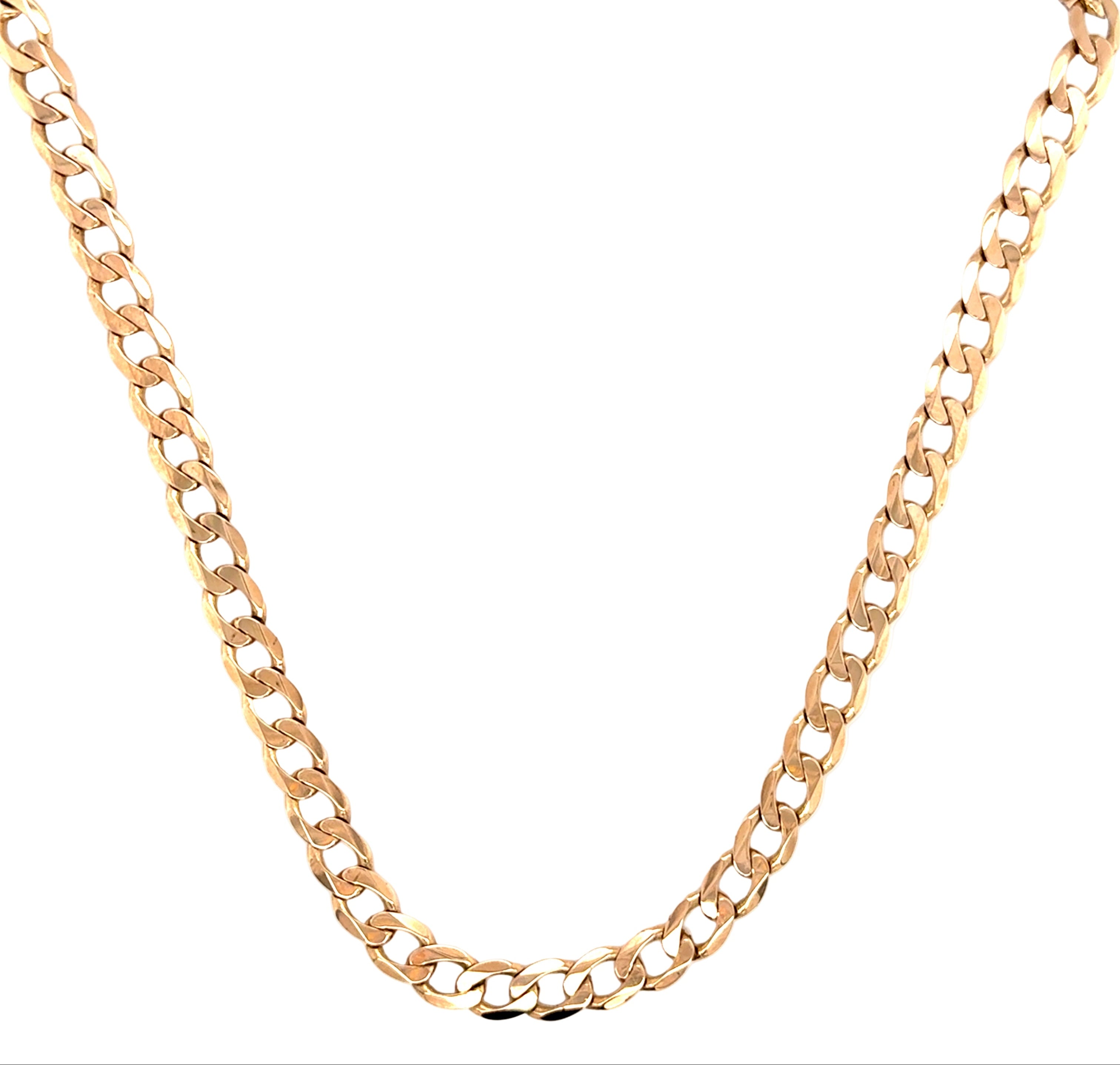 9ct Yellow Gold 22 Inch Curb Link Chain Necklace - 24.85g