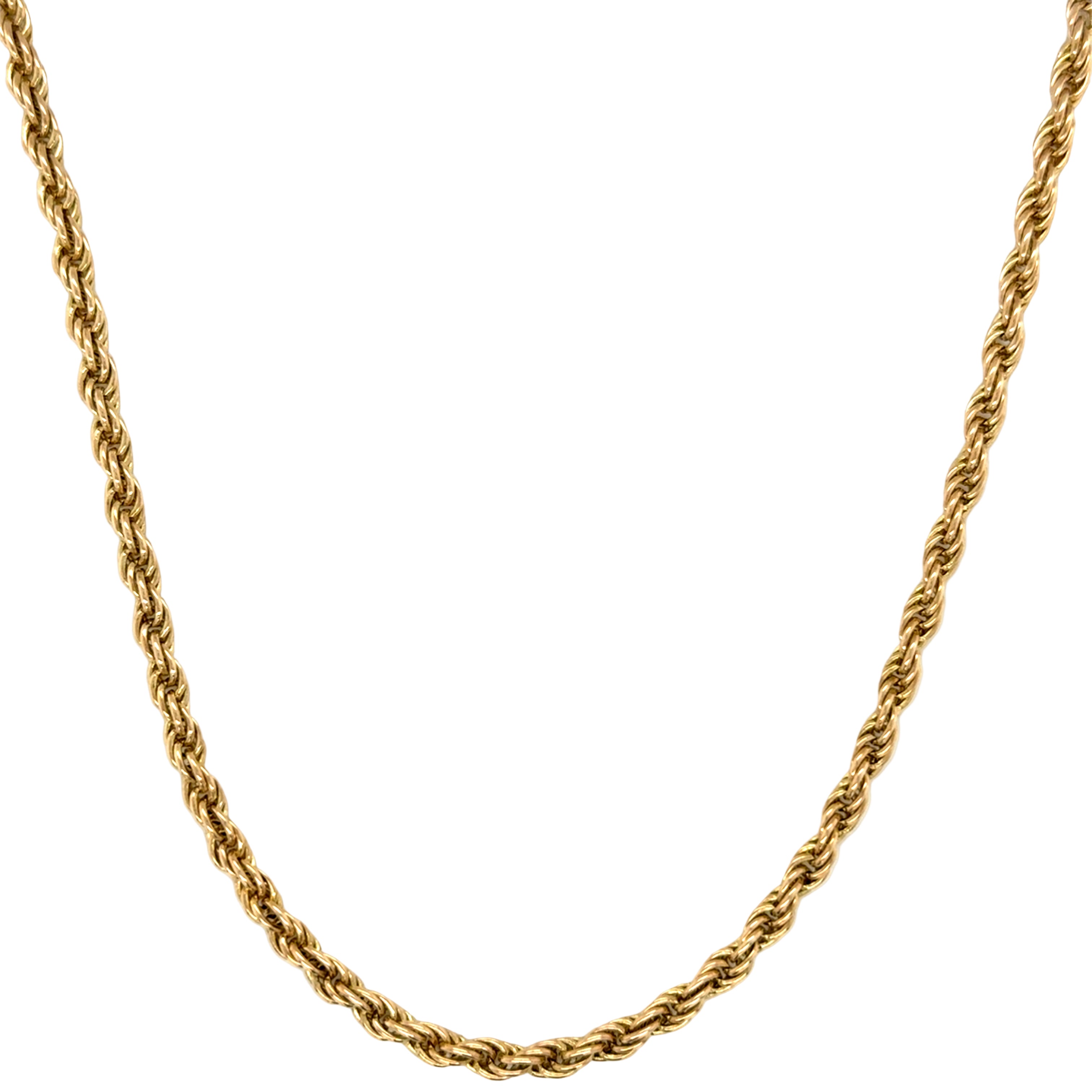 9ct Yellow Gold 23 Inch Solid Rope Chain Necklace - 21.78g