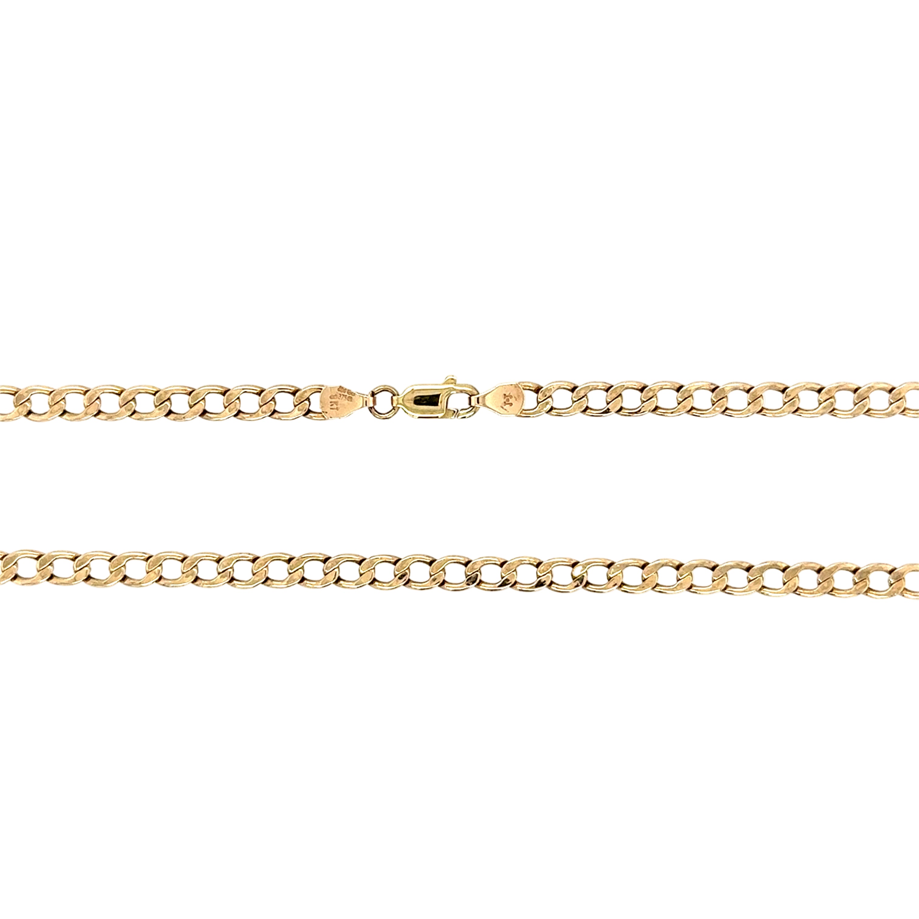 9ct Yellow Gold 19 Inch Hollow Curb Link Chain Necklace - 5.06g