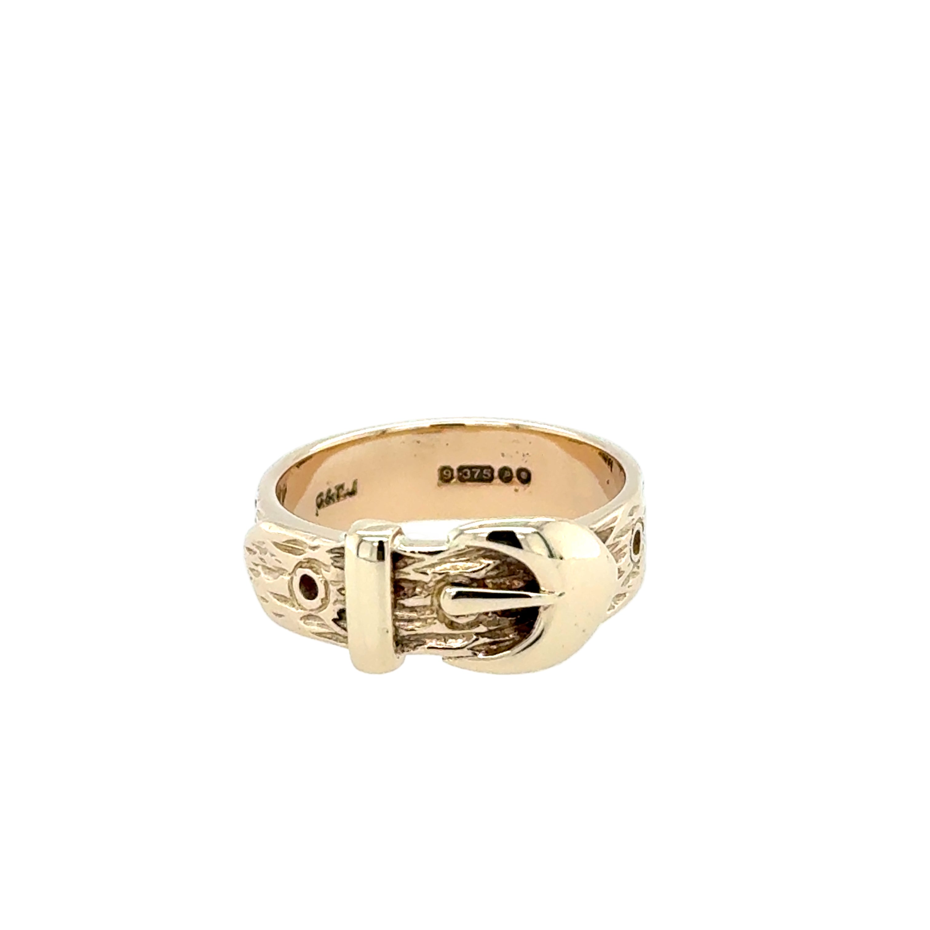 9ct Yellow Gold Vintage Buckle Ring London 1989