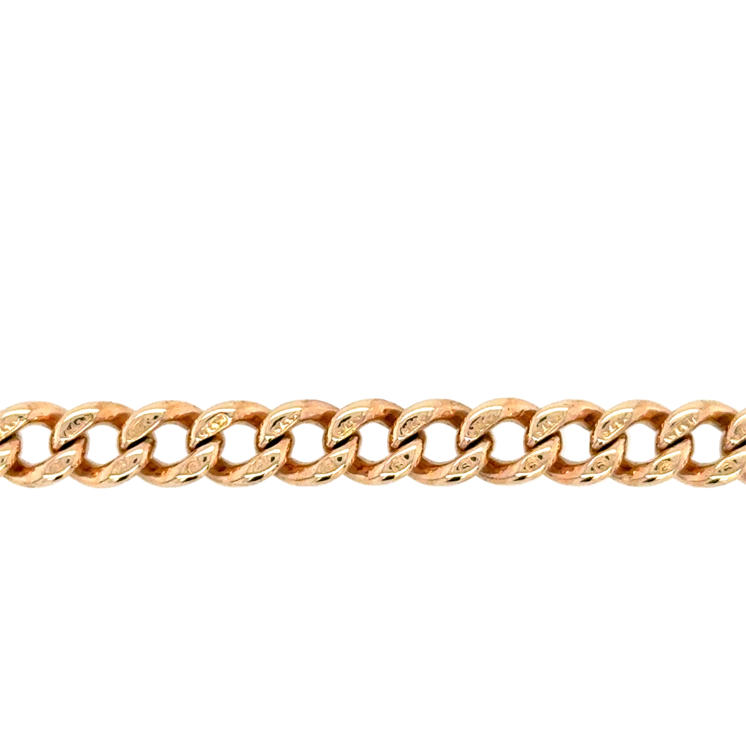 9ct Rose Gold 8.5 Inch Antique Albert Link Bracelet - 14.25g