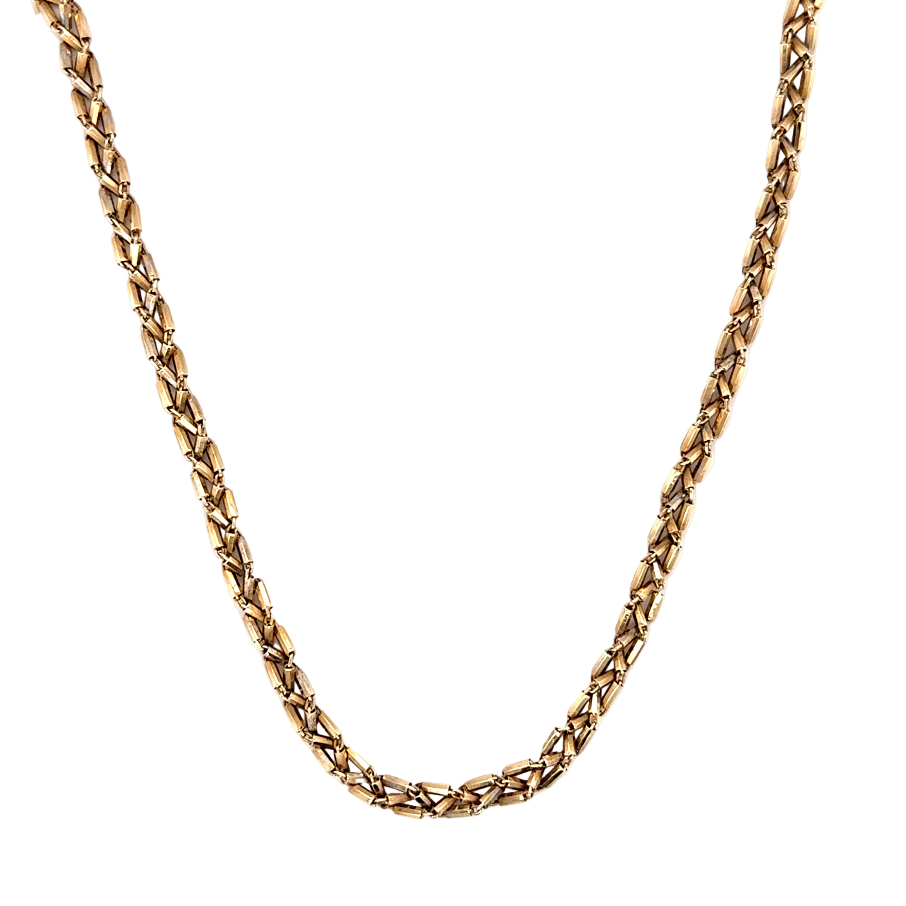 9ct Yellow Gold 17 Inch Plaited Fancy Necklace - 14.70g