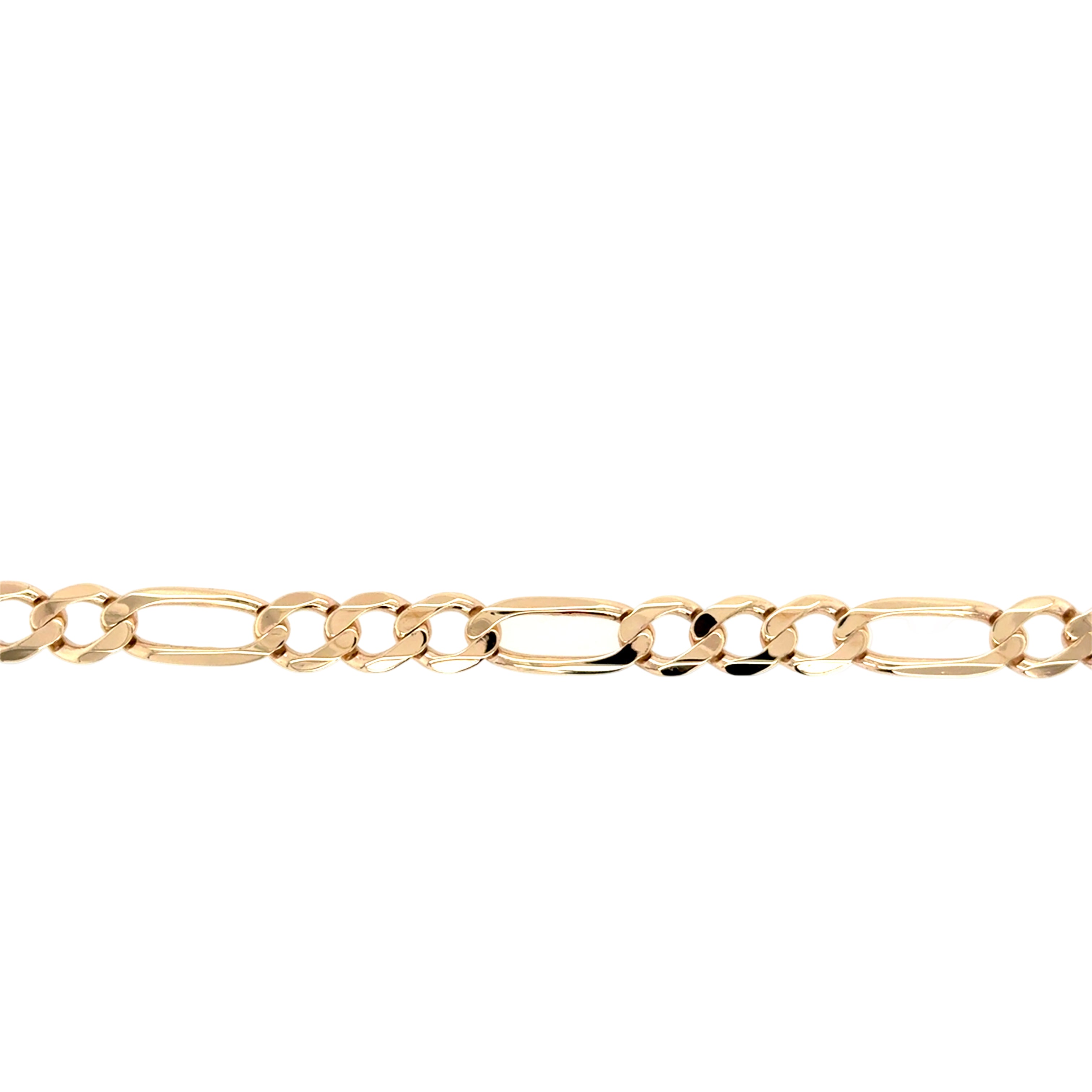 9ct Yellow Gold 7.5 Inch Figaro Link Bracelet - 8.35g