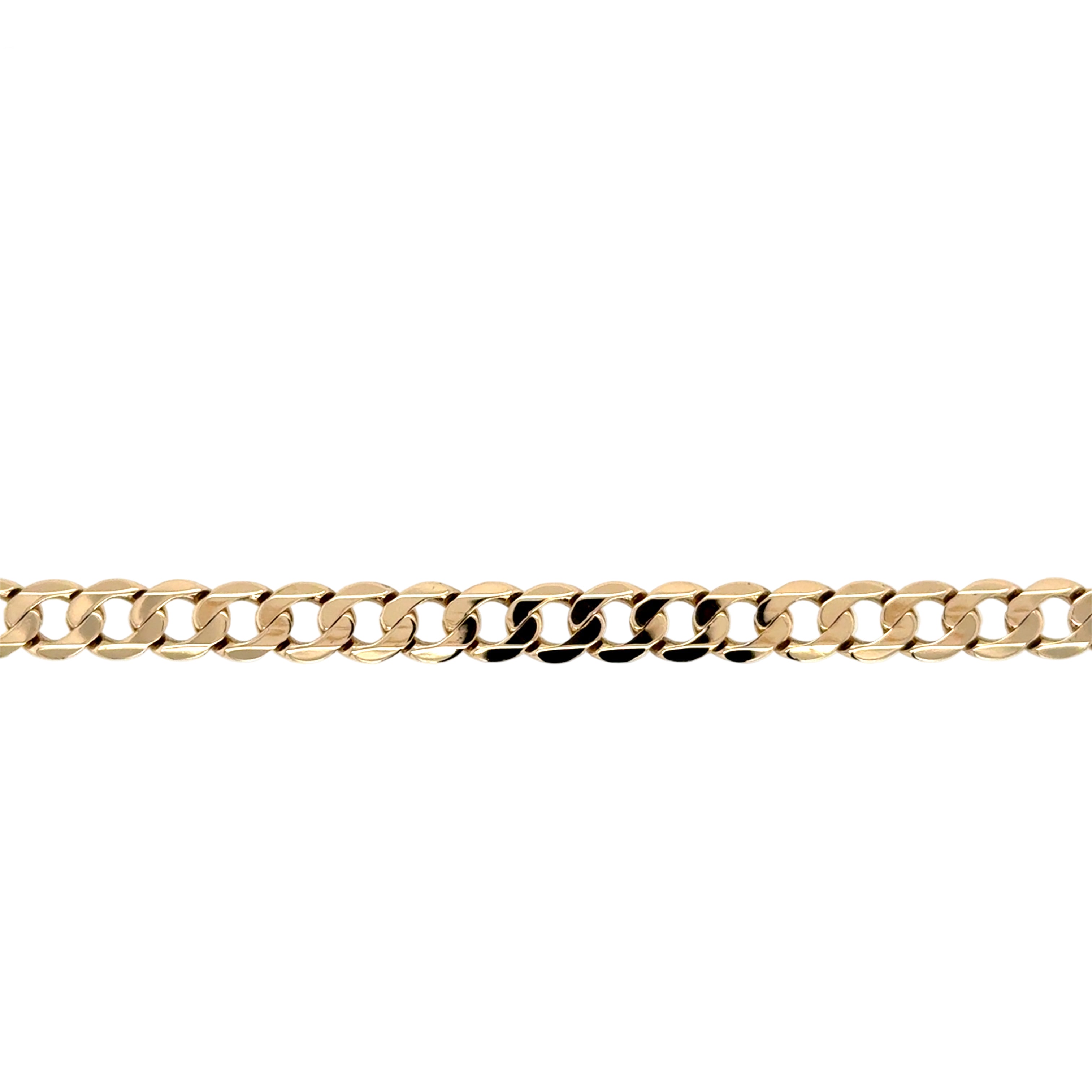 9ct Yellow Gold 7.5 Inch Curb Link Bracelet - 5.96g