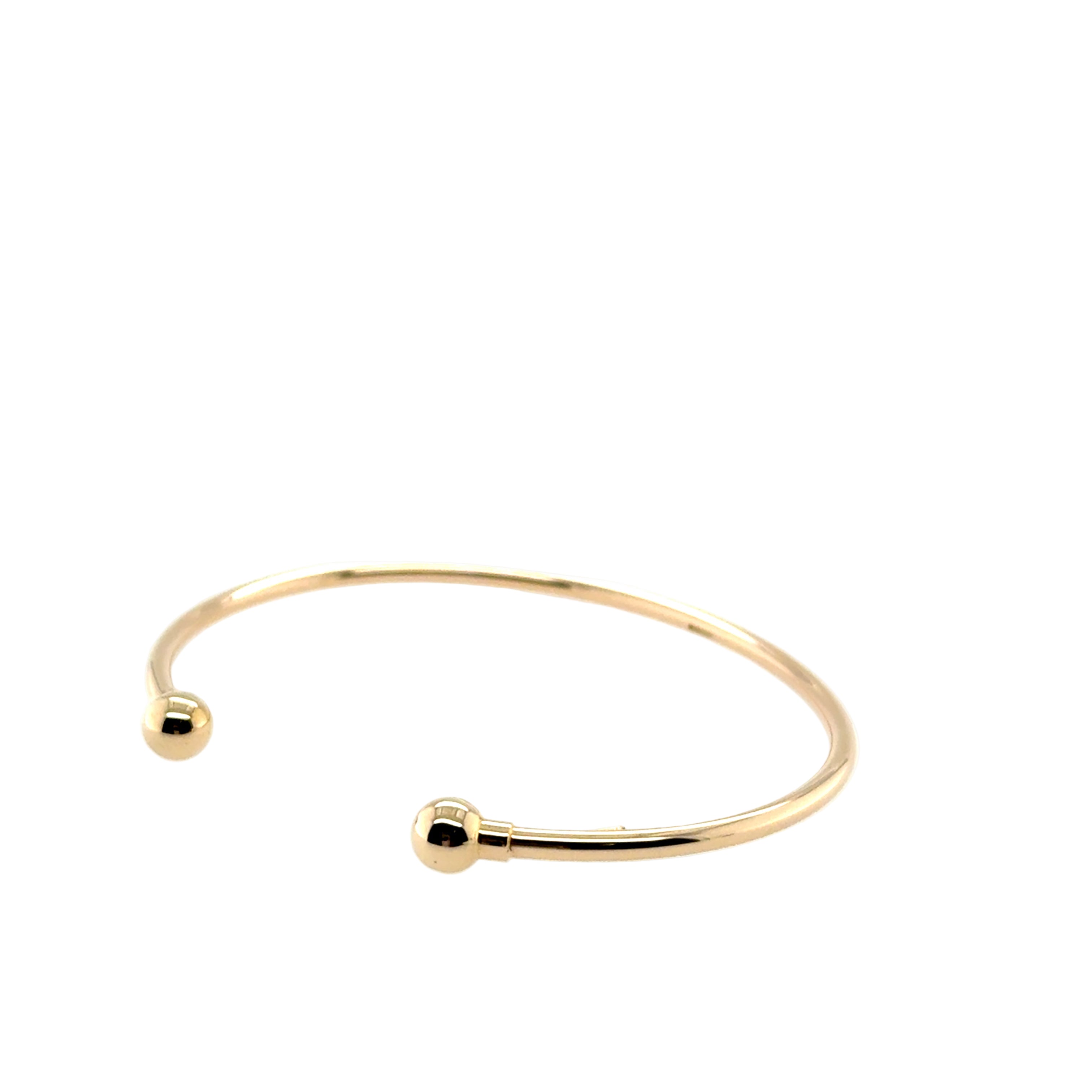9ct Yellow Gold Hollow Torque Bangle - 4.00g