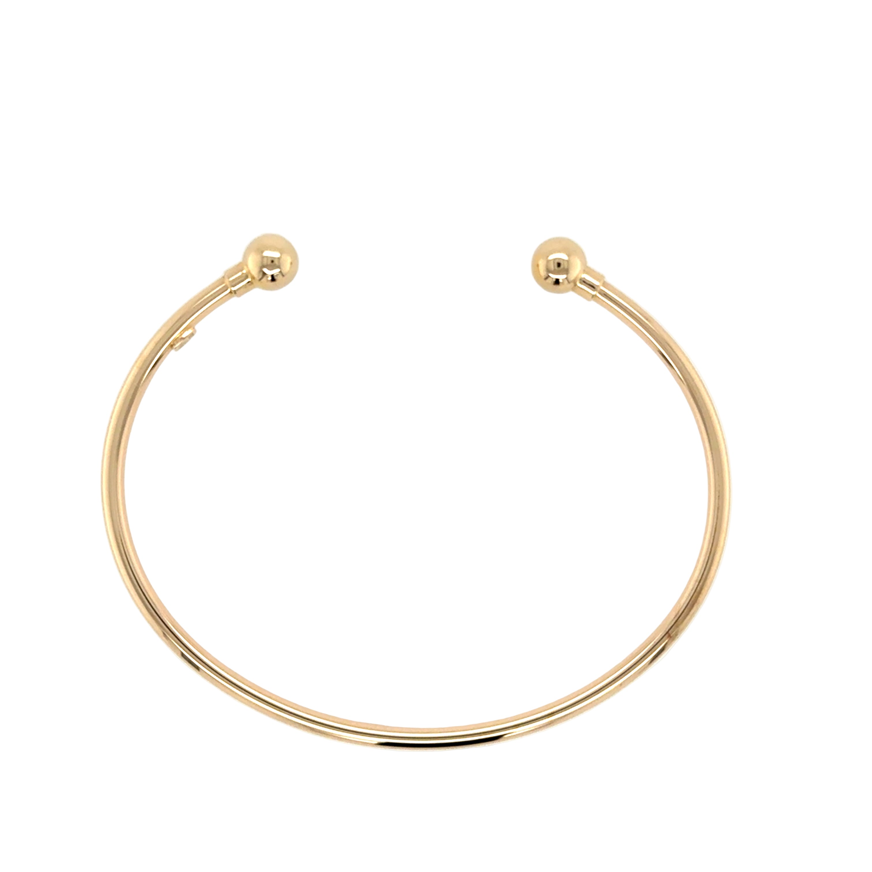 9ct Yellow Gold Hollow Torque Bangle - 4.00g