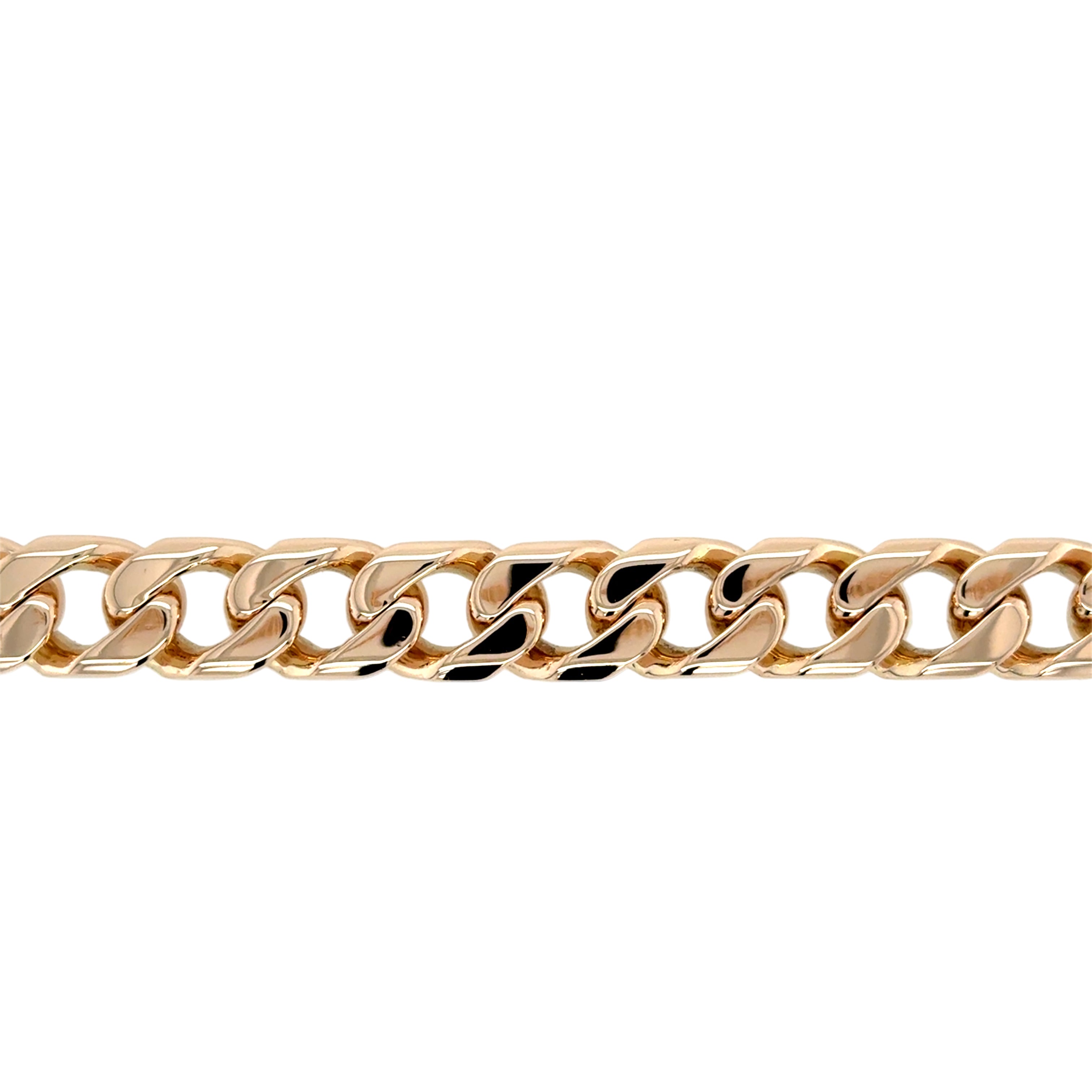 9ct Yellow Gold 8.25 Inch Chunky Curb Link Bracelet - 48.65g
