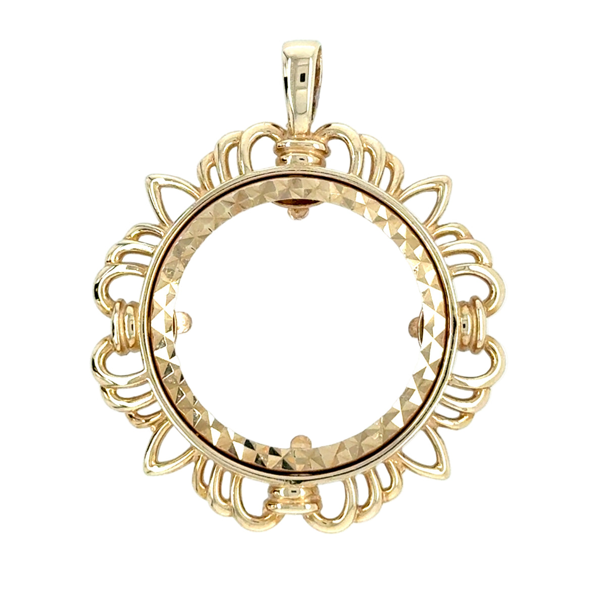 9ct Yellow Gold Full Sovereign Wreath Pendant Mount - 4.75g — Louis ...