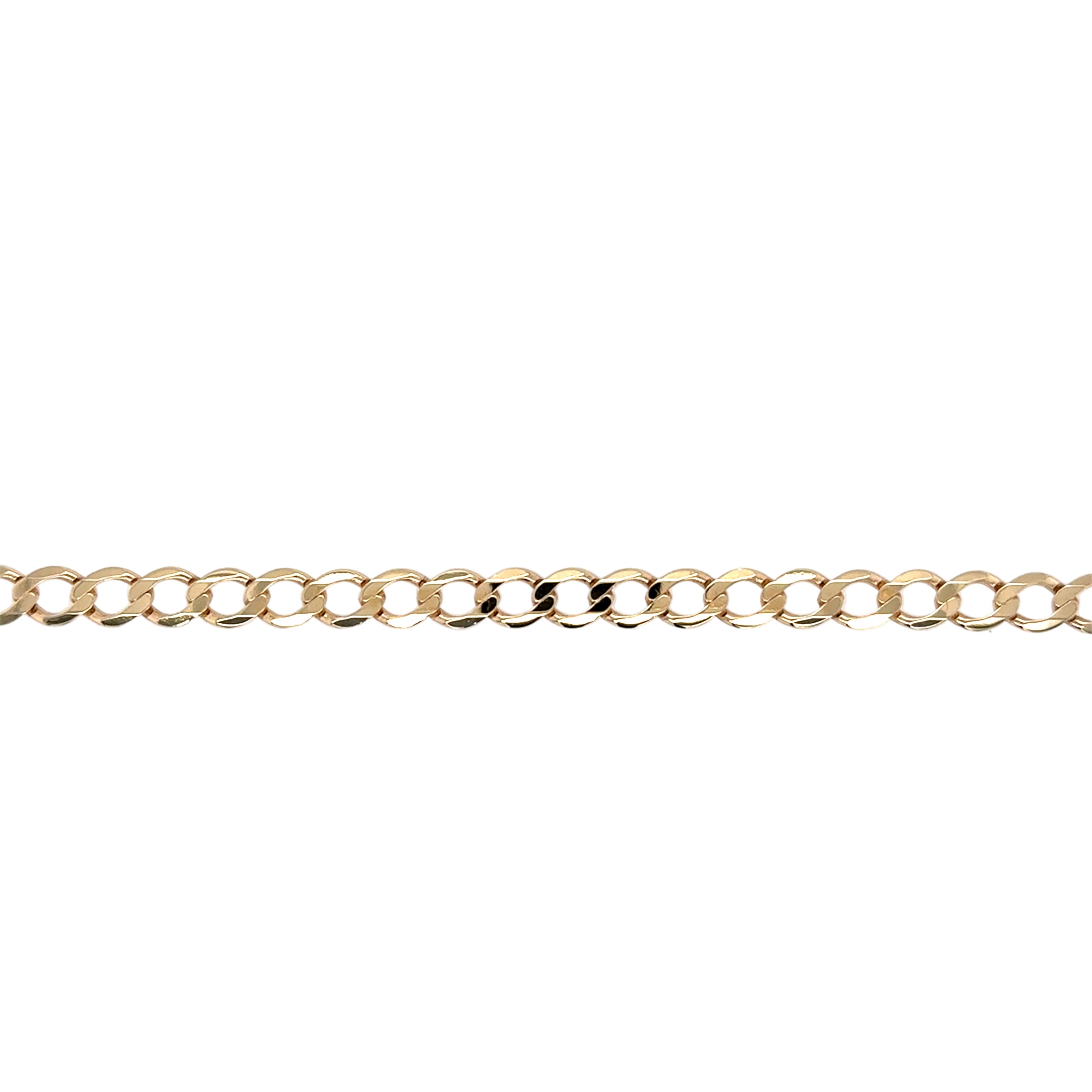 9ct Yellow Gold 7.5 Inch Curb Link Bracelet - 5.27g