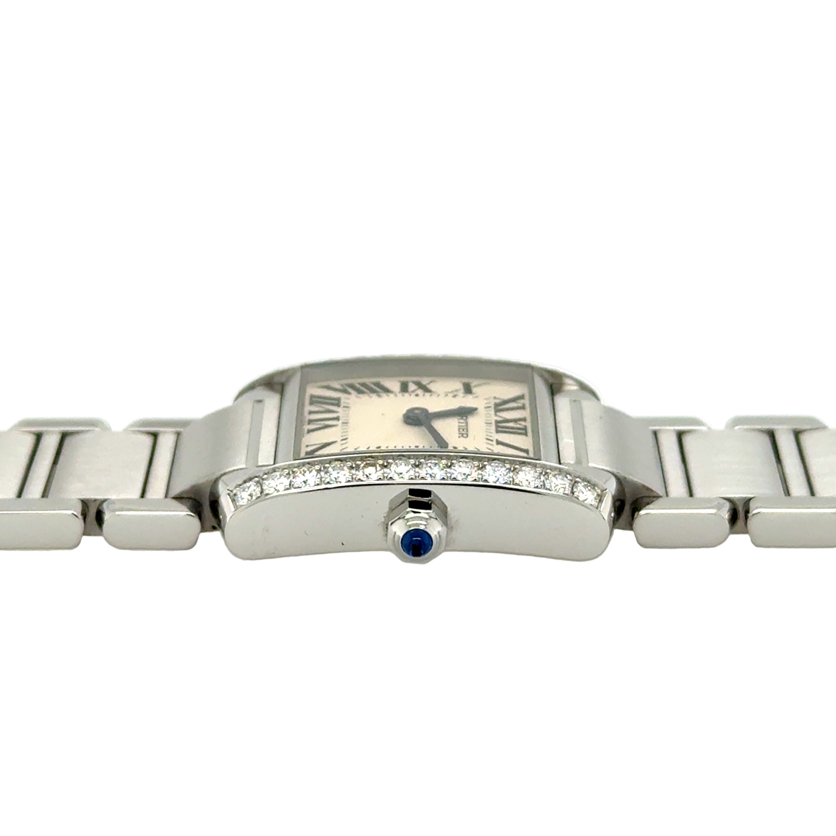 CARTIER Tank Francaise W4TA0008 Diamond Watch Small Model Quartz