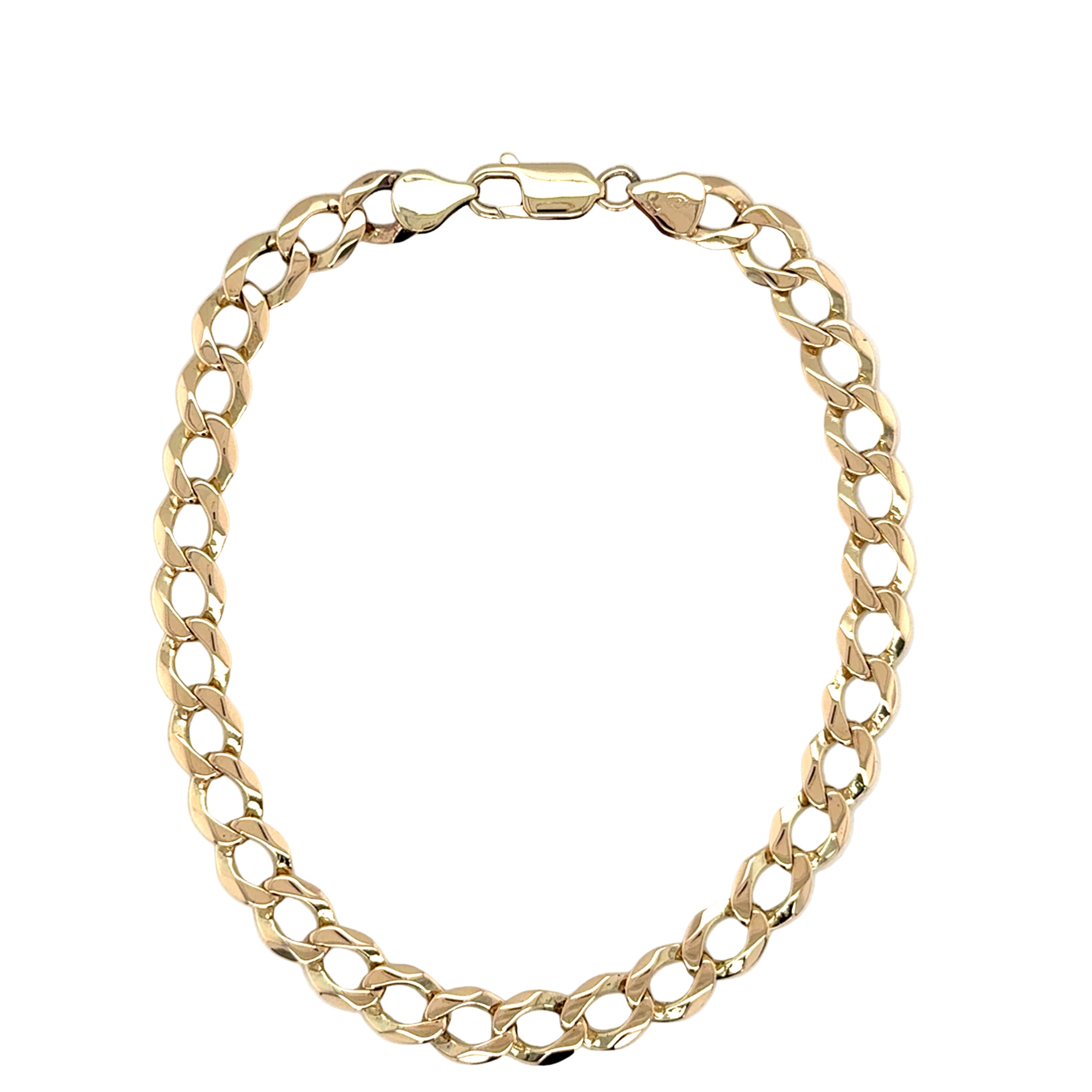 9ct Yellow Gold 9.5 Inch Curb Link Bracelet - 13.76g