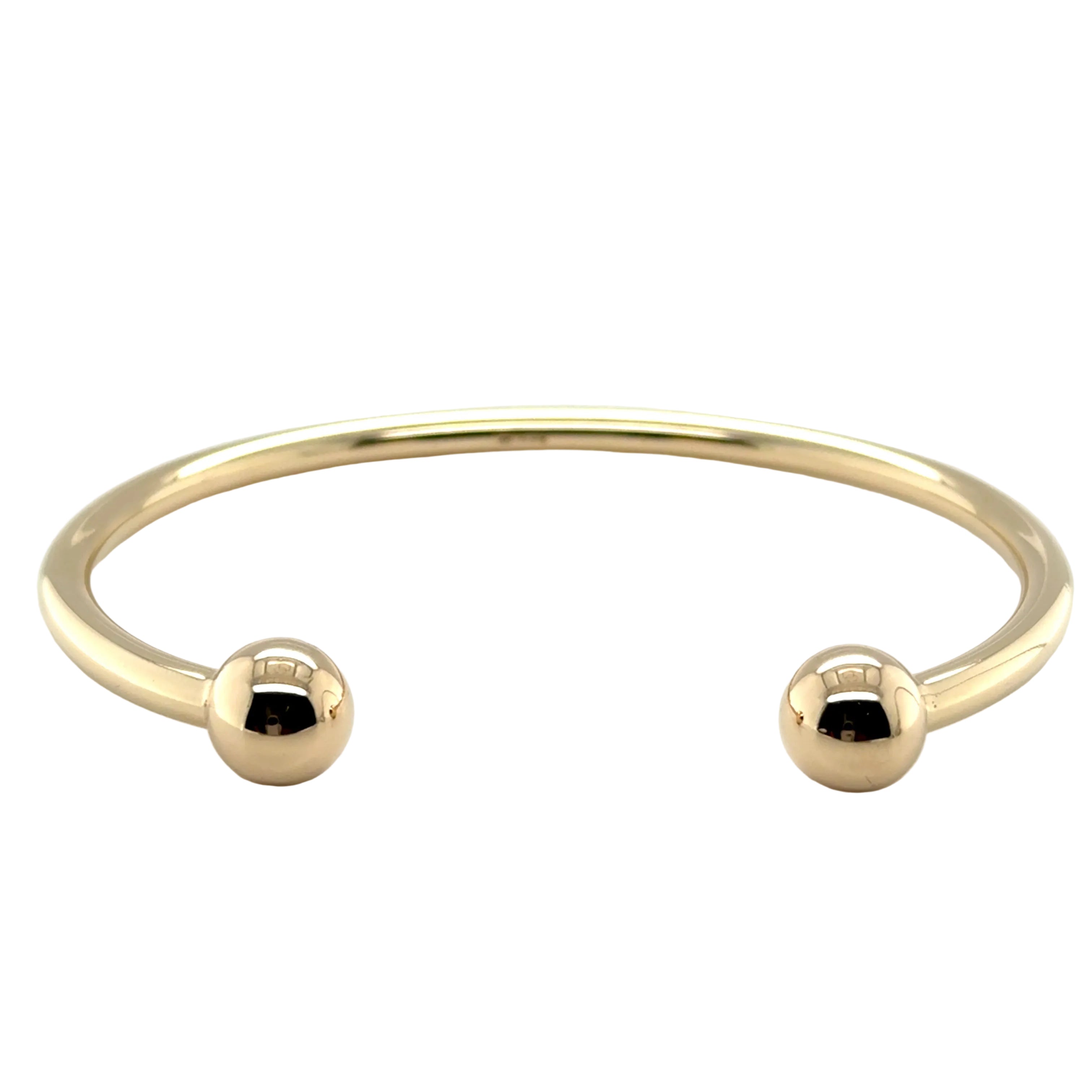 9ct Yellow Gold Solid Torque Bangle - 24.00g