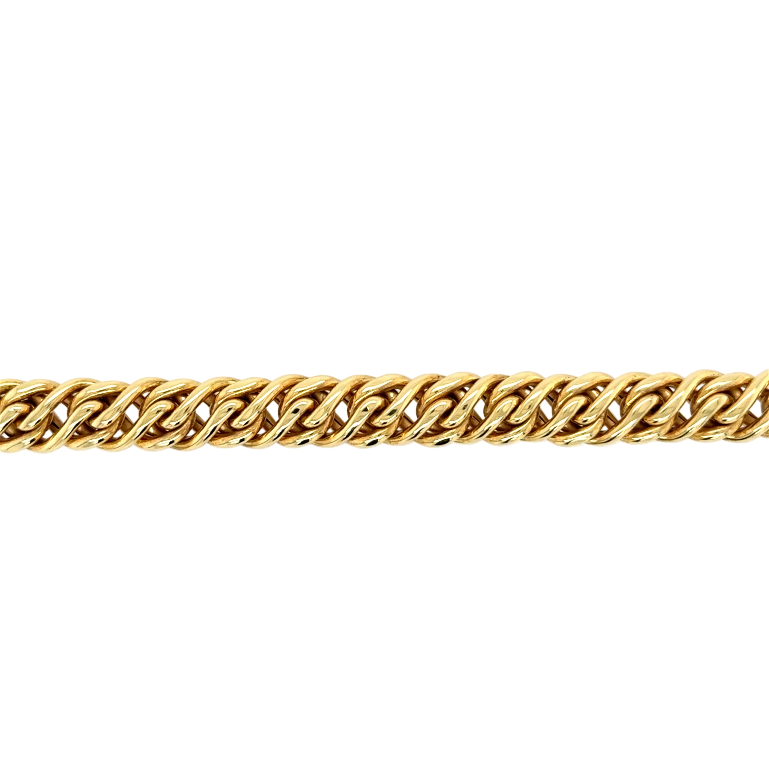 18ct Yellow Gold 8 Inch Woven Fancy Link Bracelet - 16.75g
