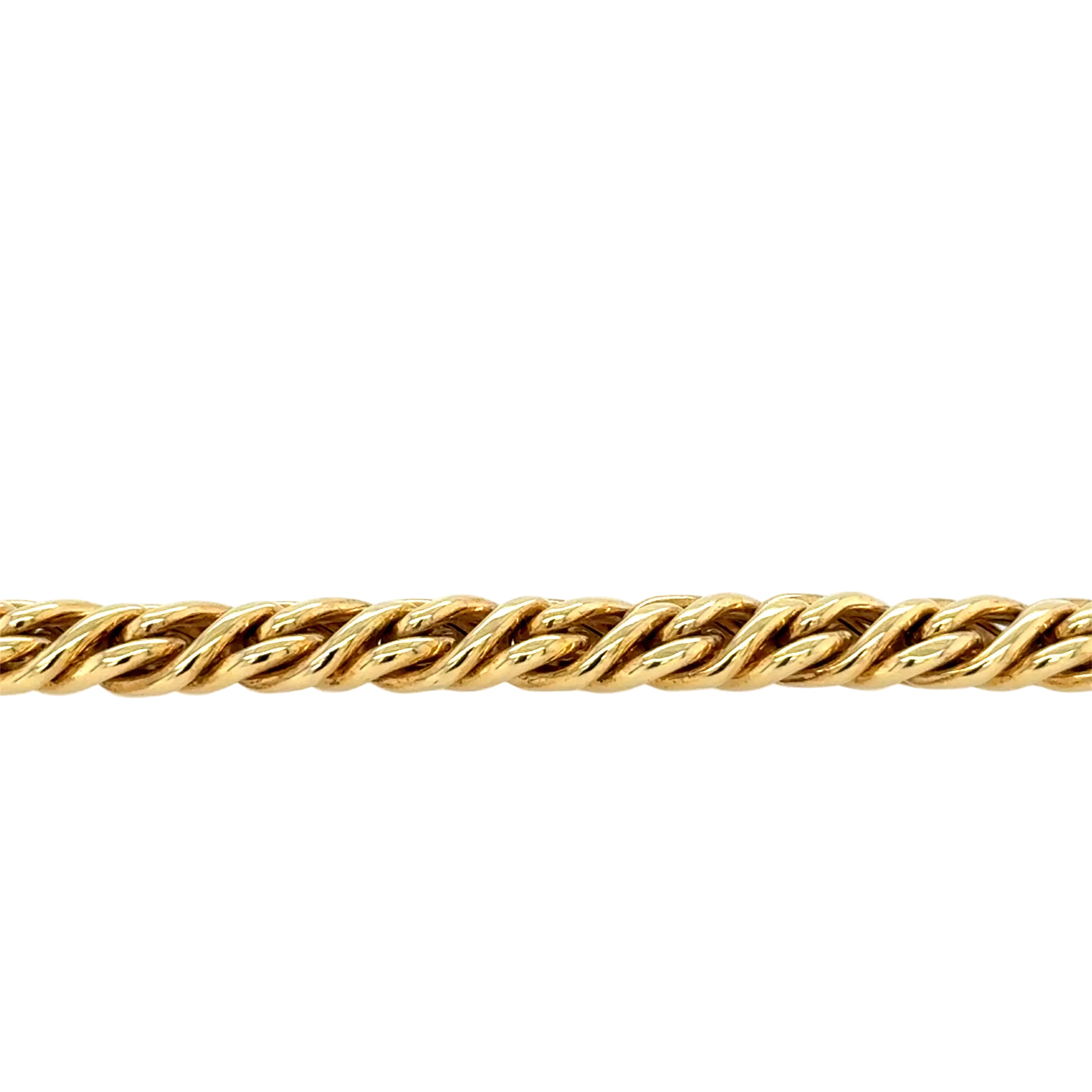 18ct Yellow Gold 8 Inch Woven Fancy Link Bracelet - 16.75g