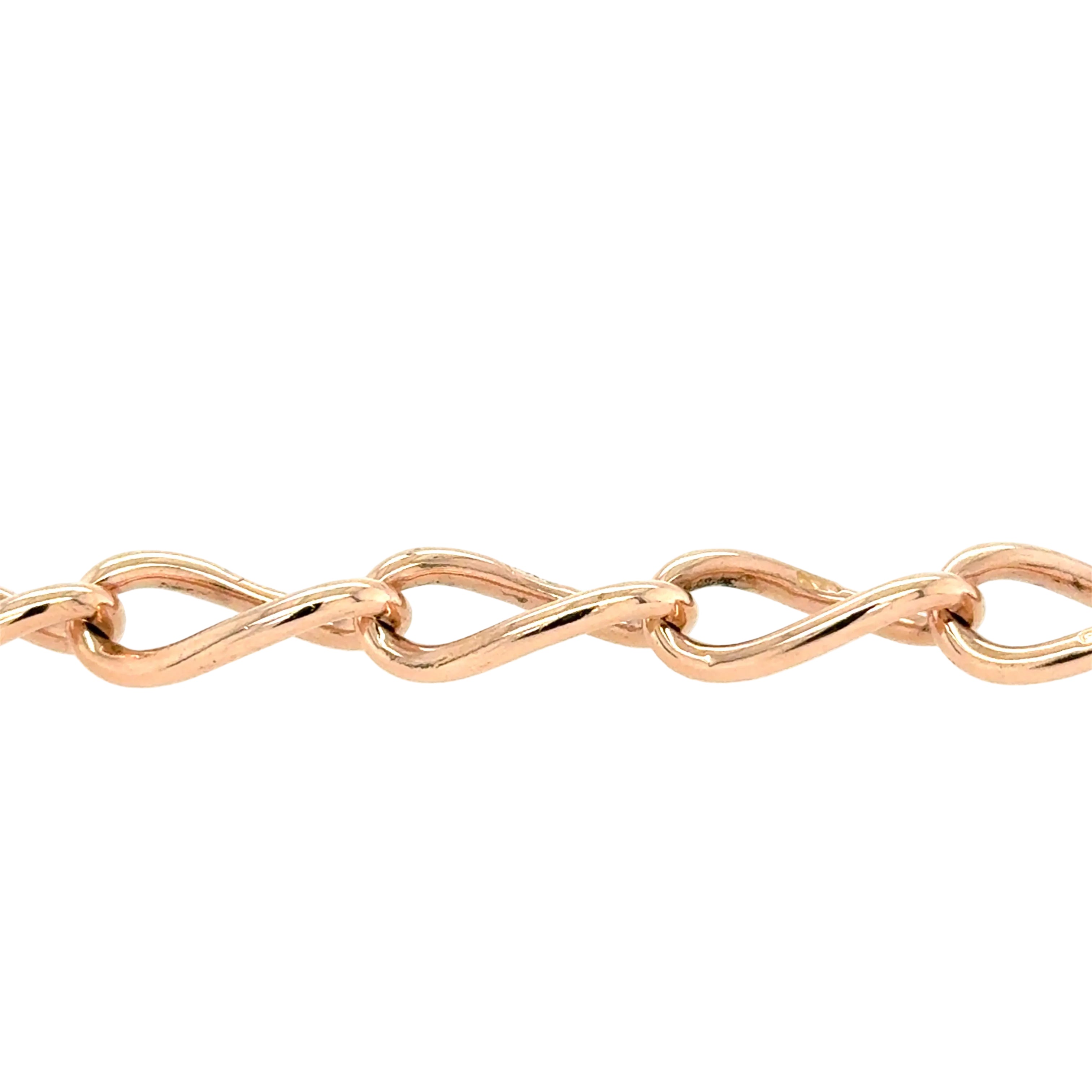 Antique 9ct Rose Gold 8 Inch Albert Link Bracelet - 18.10g