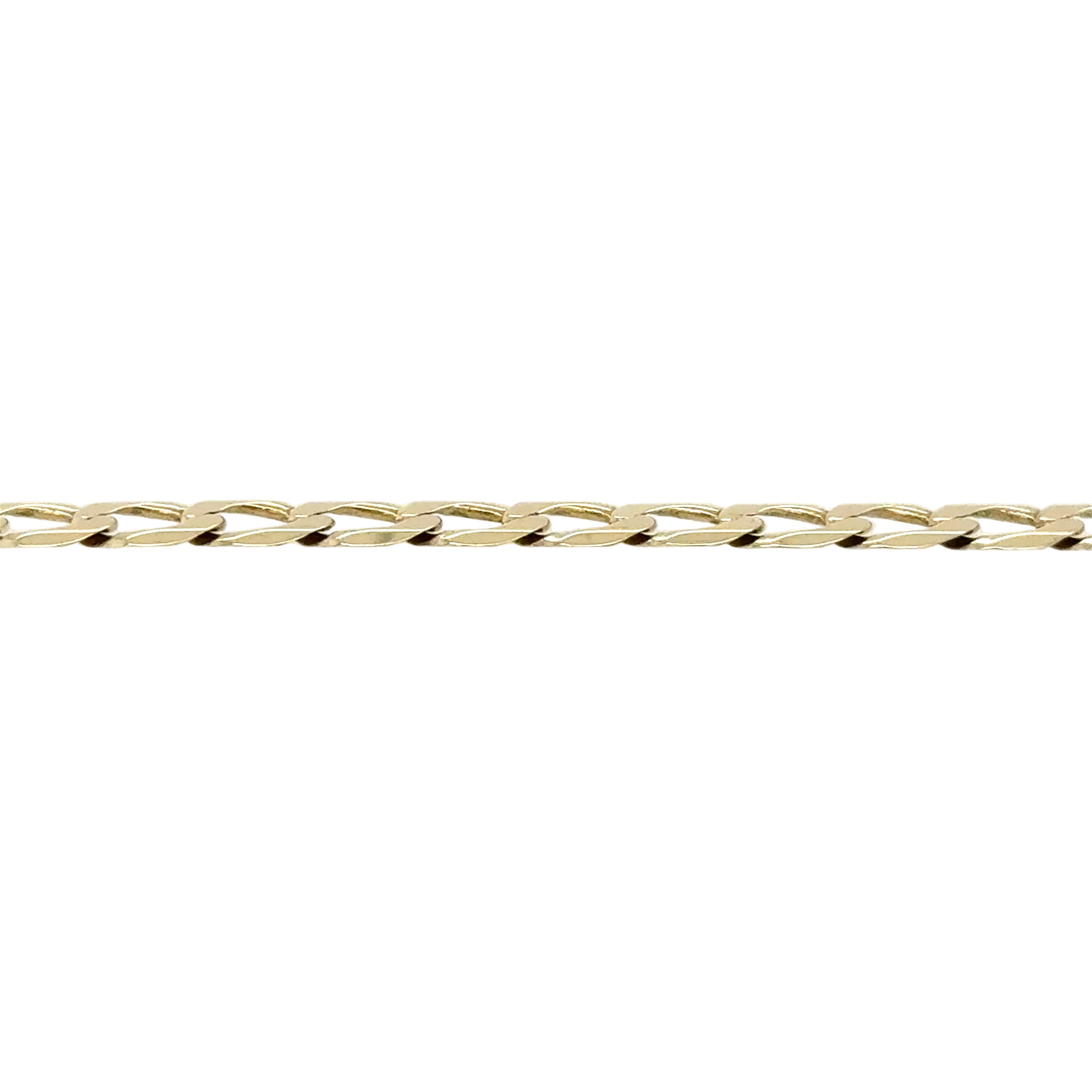 9ct Yellow Gold 8"/20cm Curb Link Bracelet - 3.57g