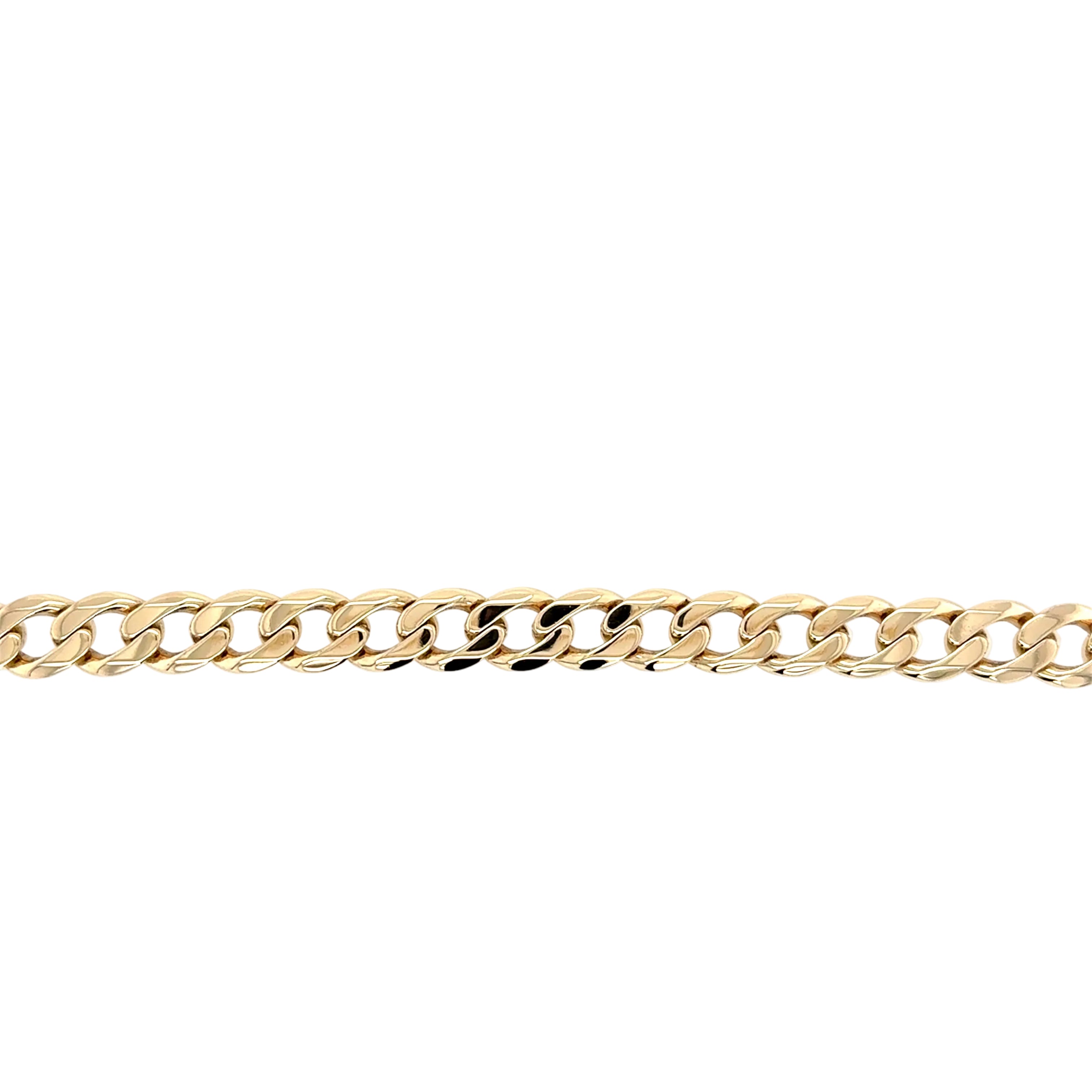 9ct Yellow Gold 8"/20cm Curb Link Bracelet - 17.80g