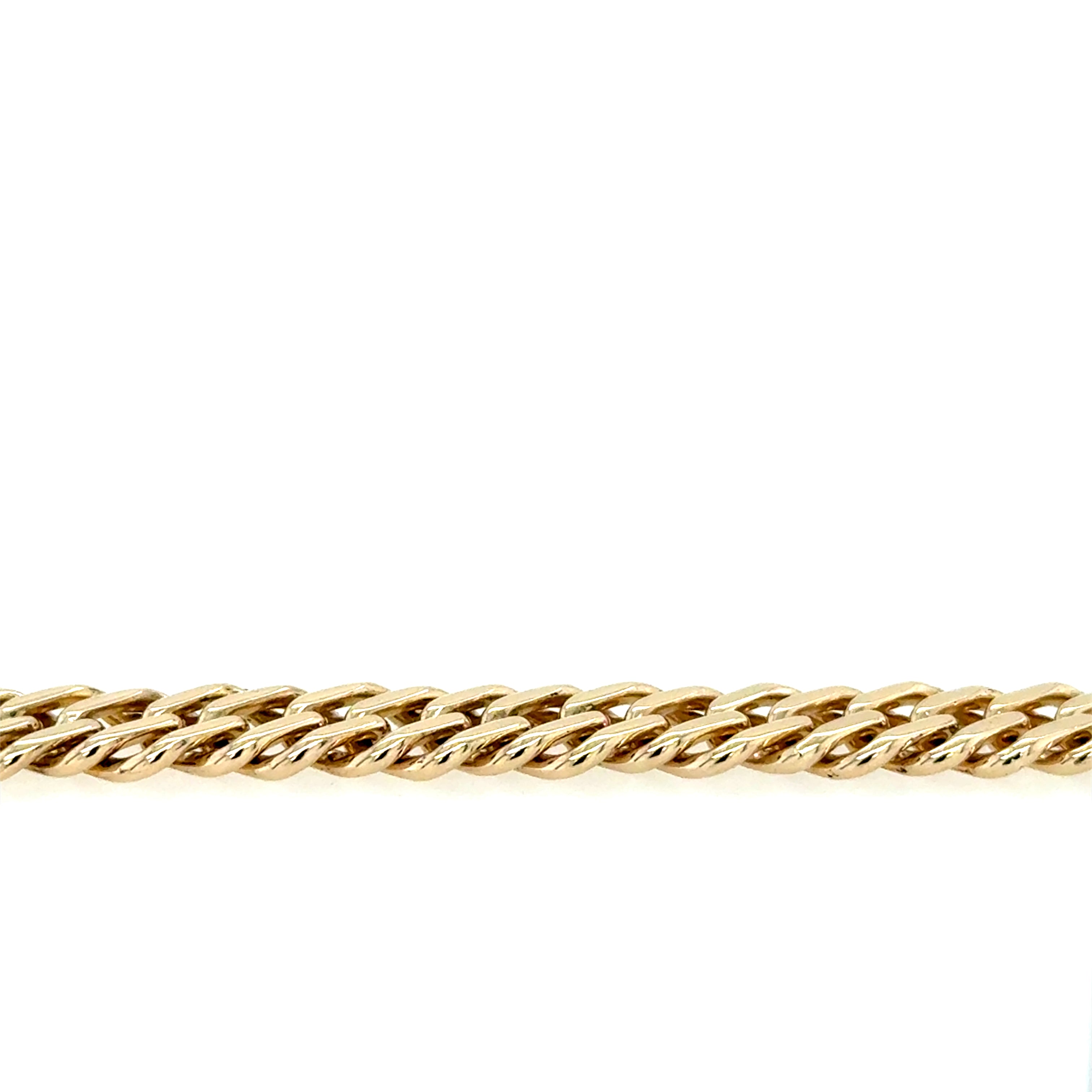 9ct Yellow Gold 8.5"/21.25cm Double Curb Link Bracelet - 20.90g