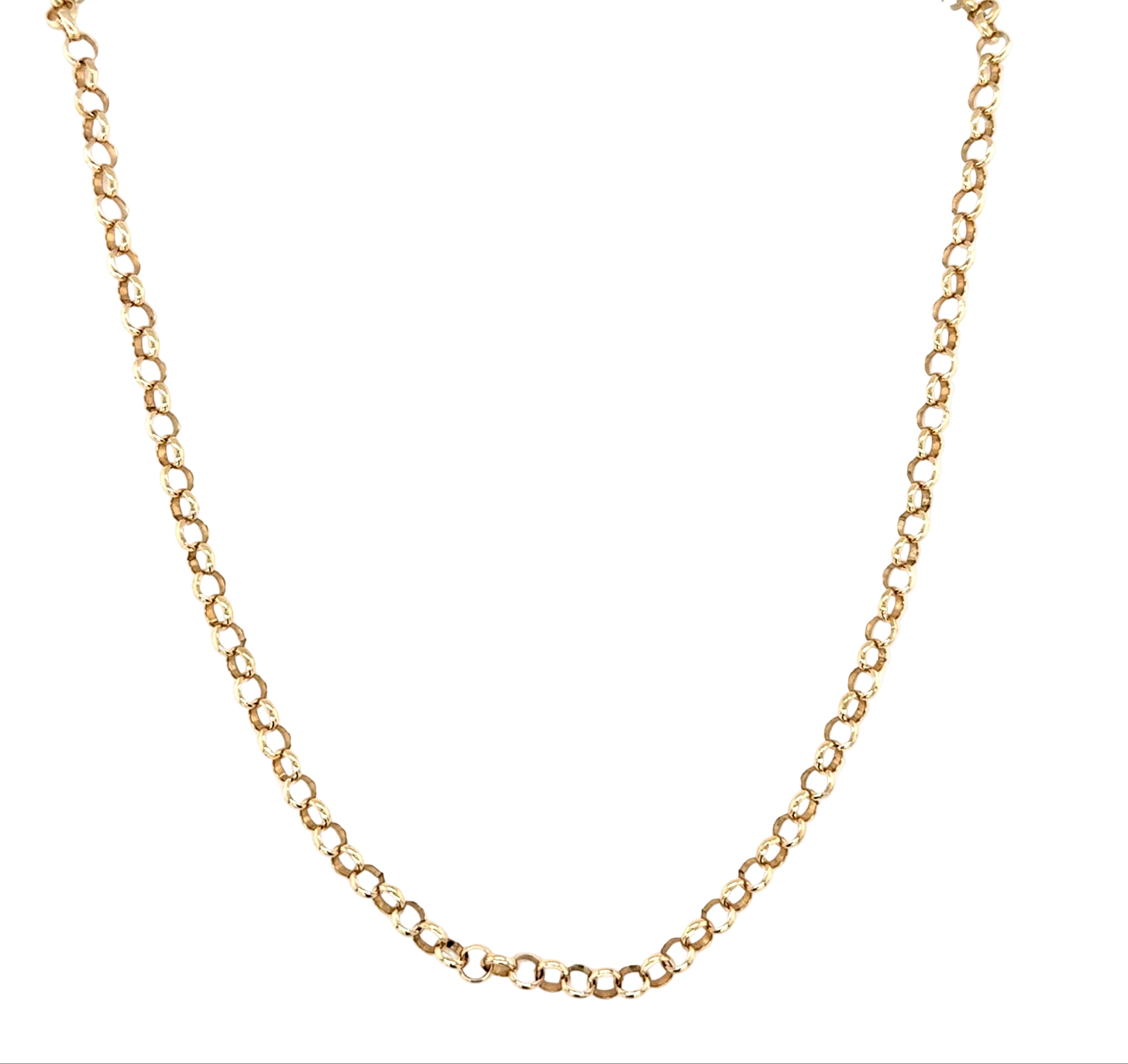 9ct Yellow Gold 22"/55cm Round Belcher Link Chain - 9.75g