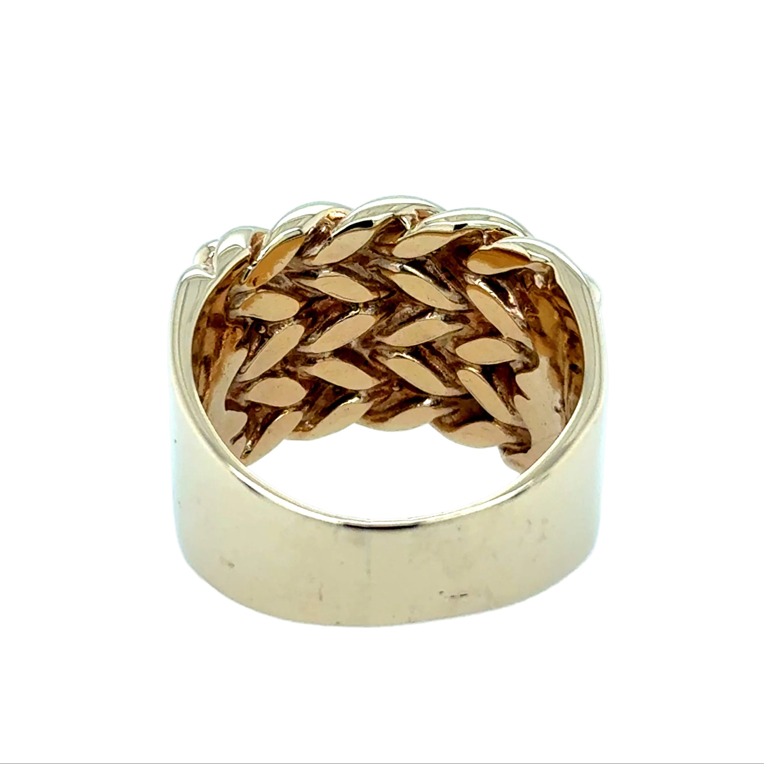 9ct Yellow Gold Four Row Keeper Ring Size Y - 22.38g
