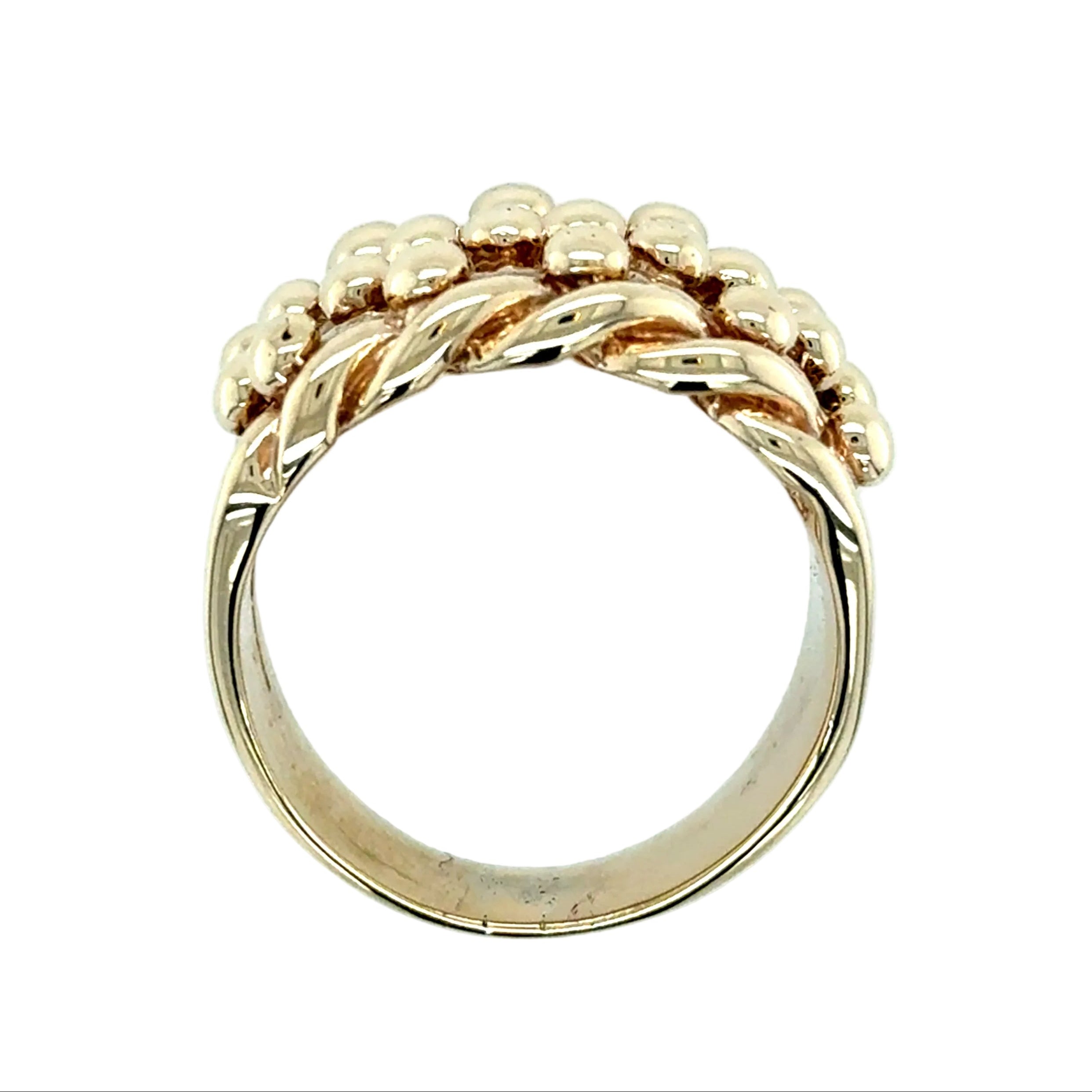 9ct Yellow Gold Four Row Keeper Ring Size Y - 22.38g