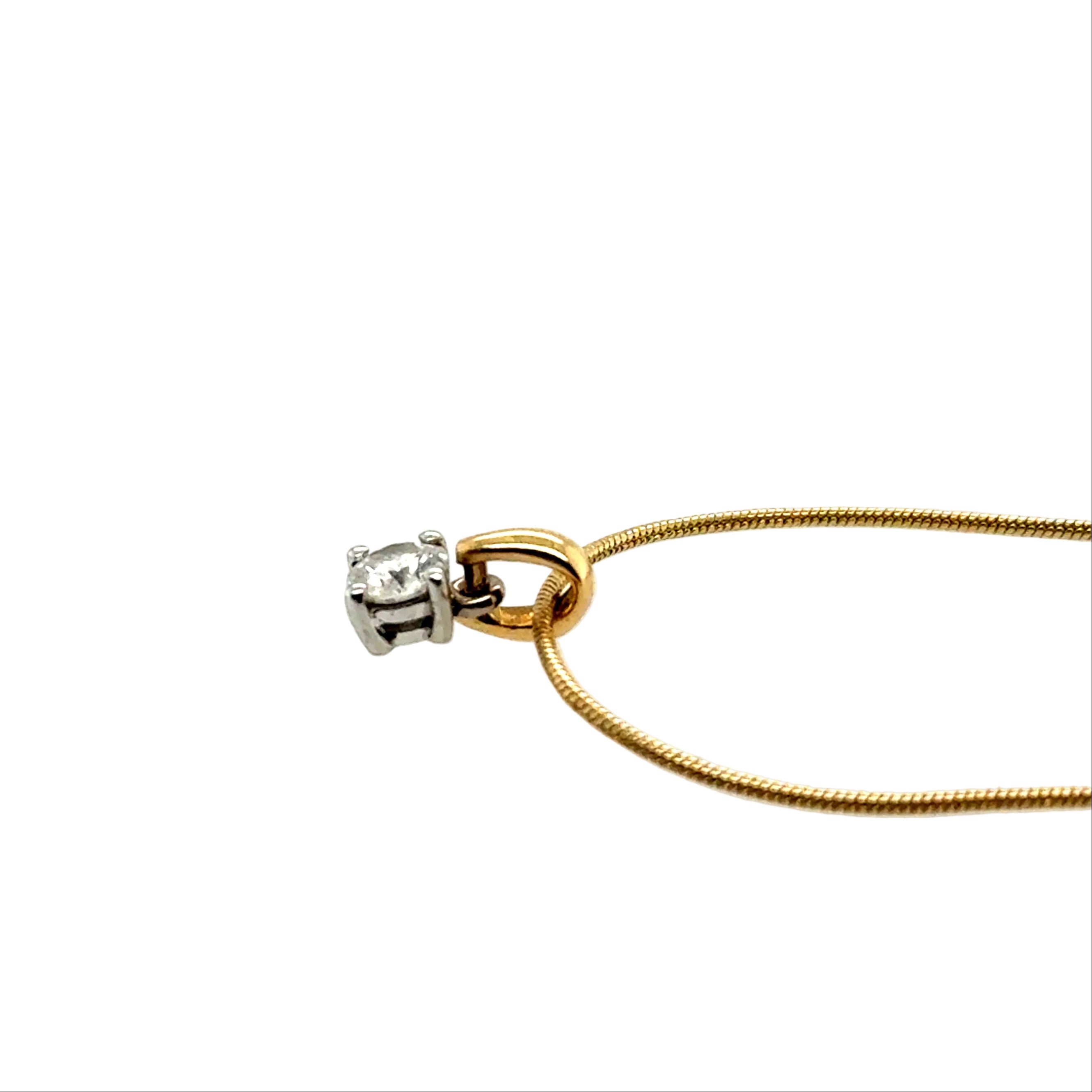 0.25ct Round Brilliant Cut Diamond Solitaire Pendant 18ct Yellow Gold