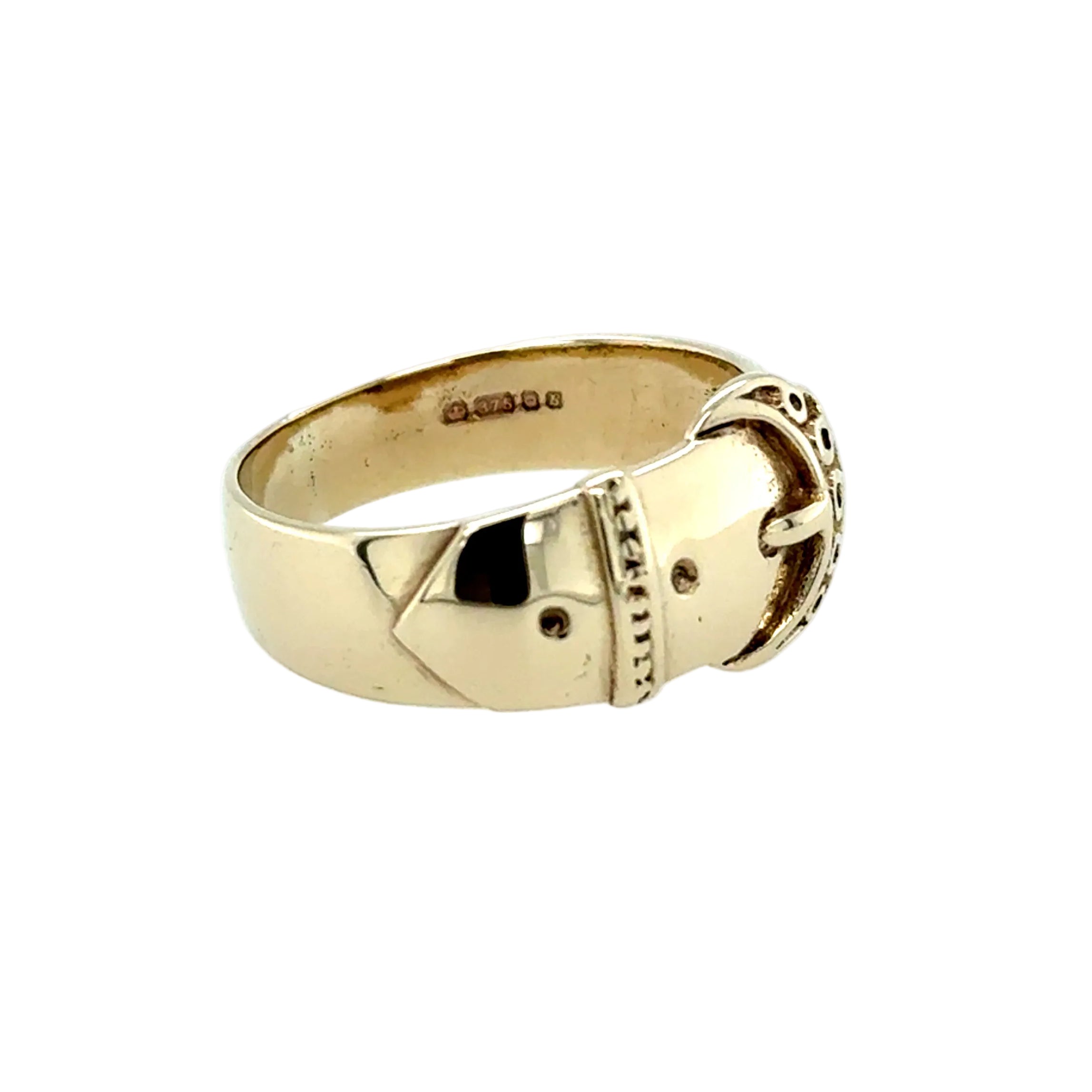 9ct Yellow Gold Vintage Buckle Ring London 1976