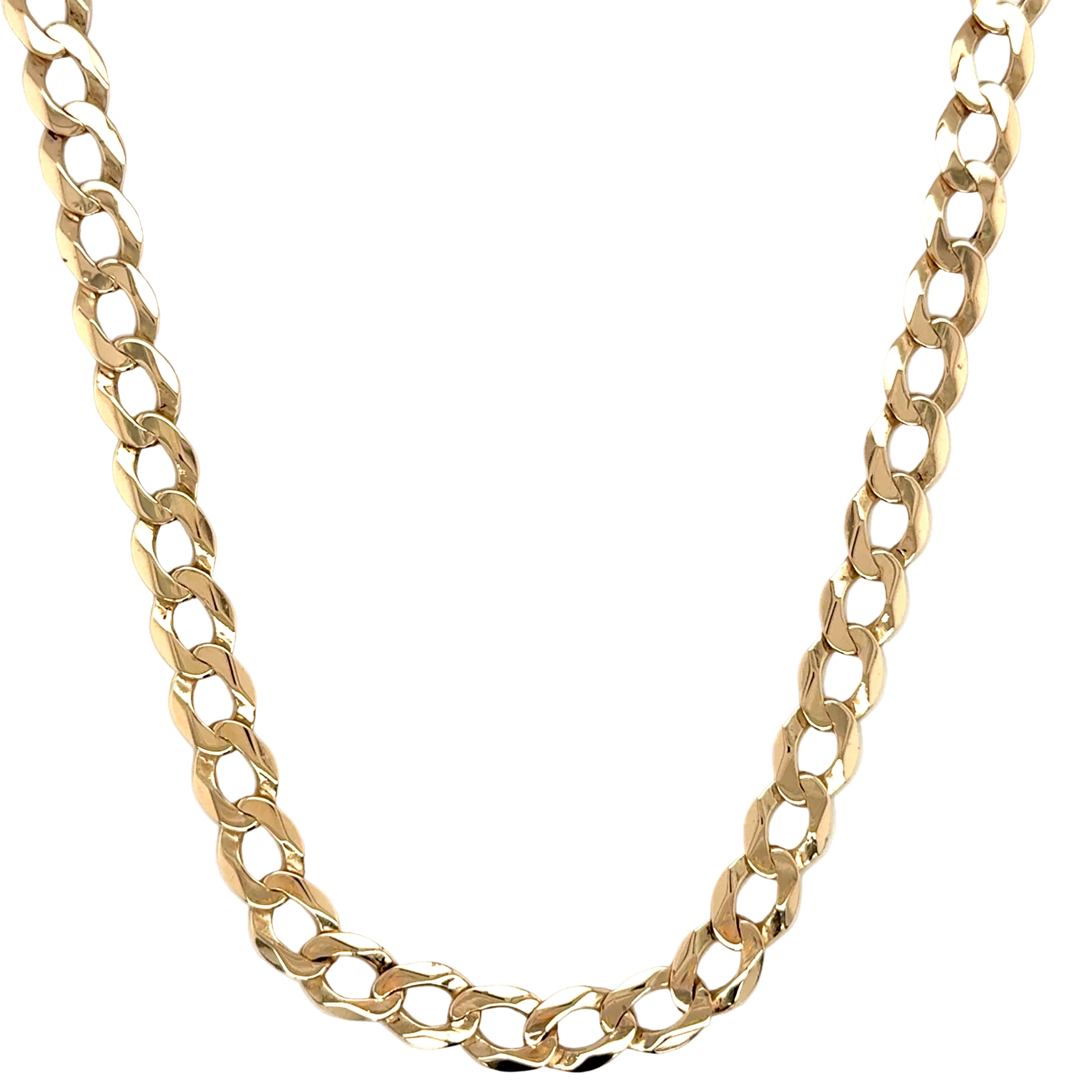 9ct Yellow Gold 22"/55cm Curb Link Chain Necklace - 23.57g