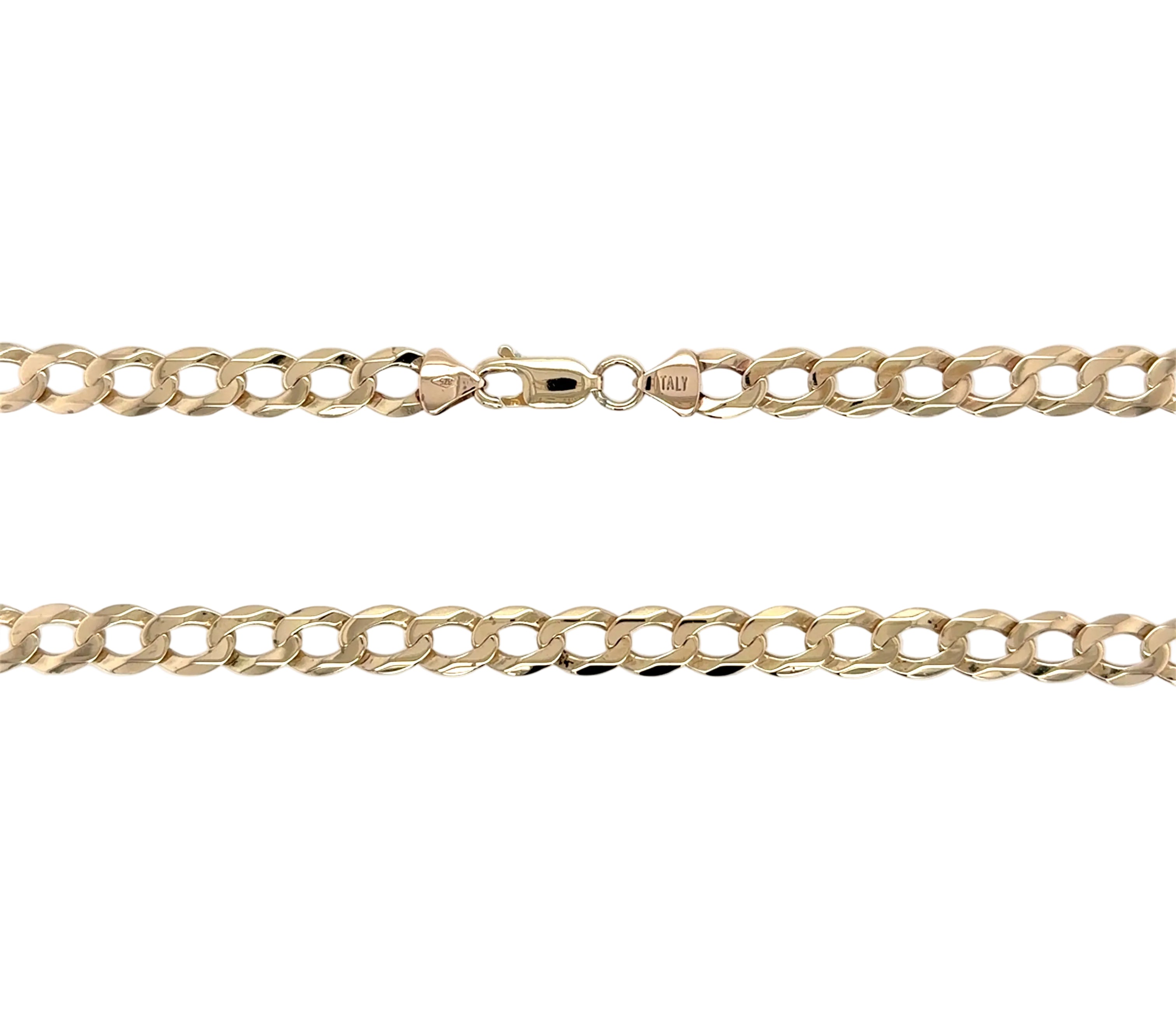 9ct Yellow Gold 22"/55cm Curb Link Chain Necklace - 23.57g
