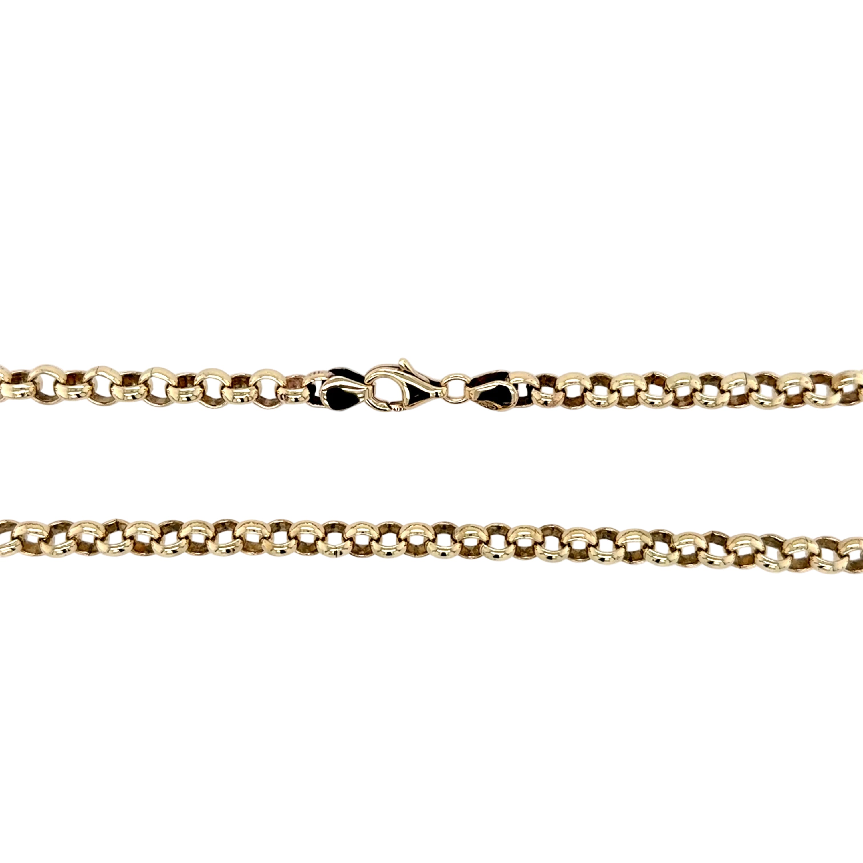 9ct Yellow Gold 21"/52.50cm Chunky Round Link Belcher Chain - 40.10g