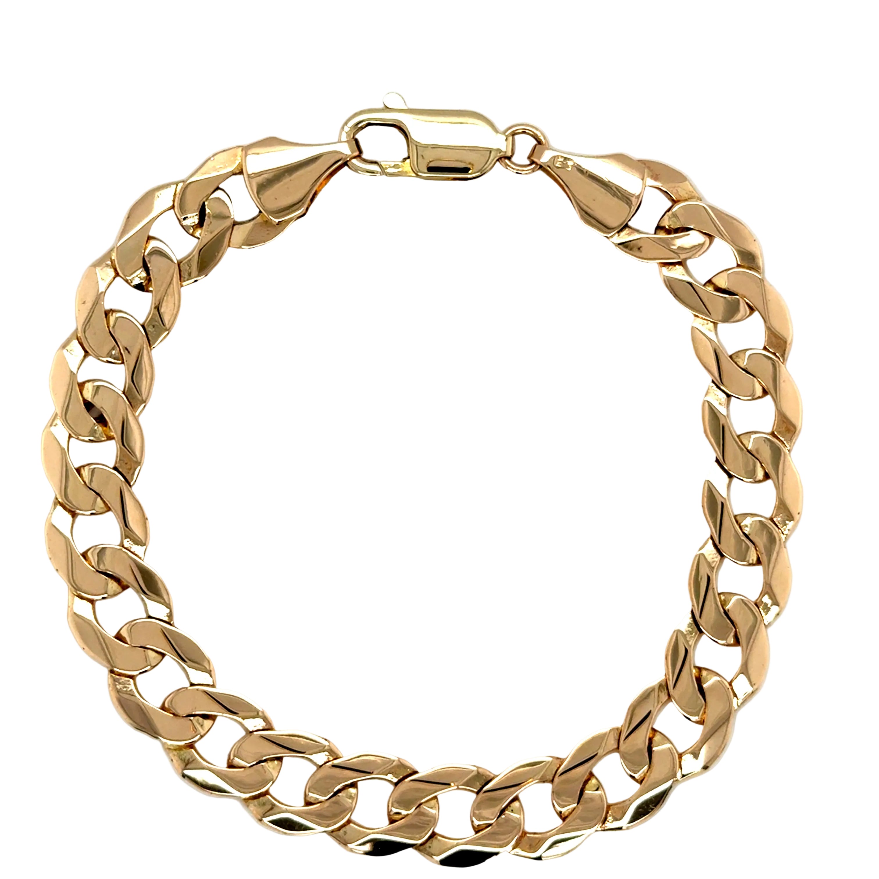 9ct Yellow Gold 8"/20cm Curb Link Bracelet - 14.33g