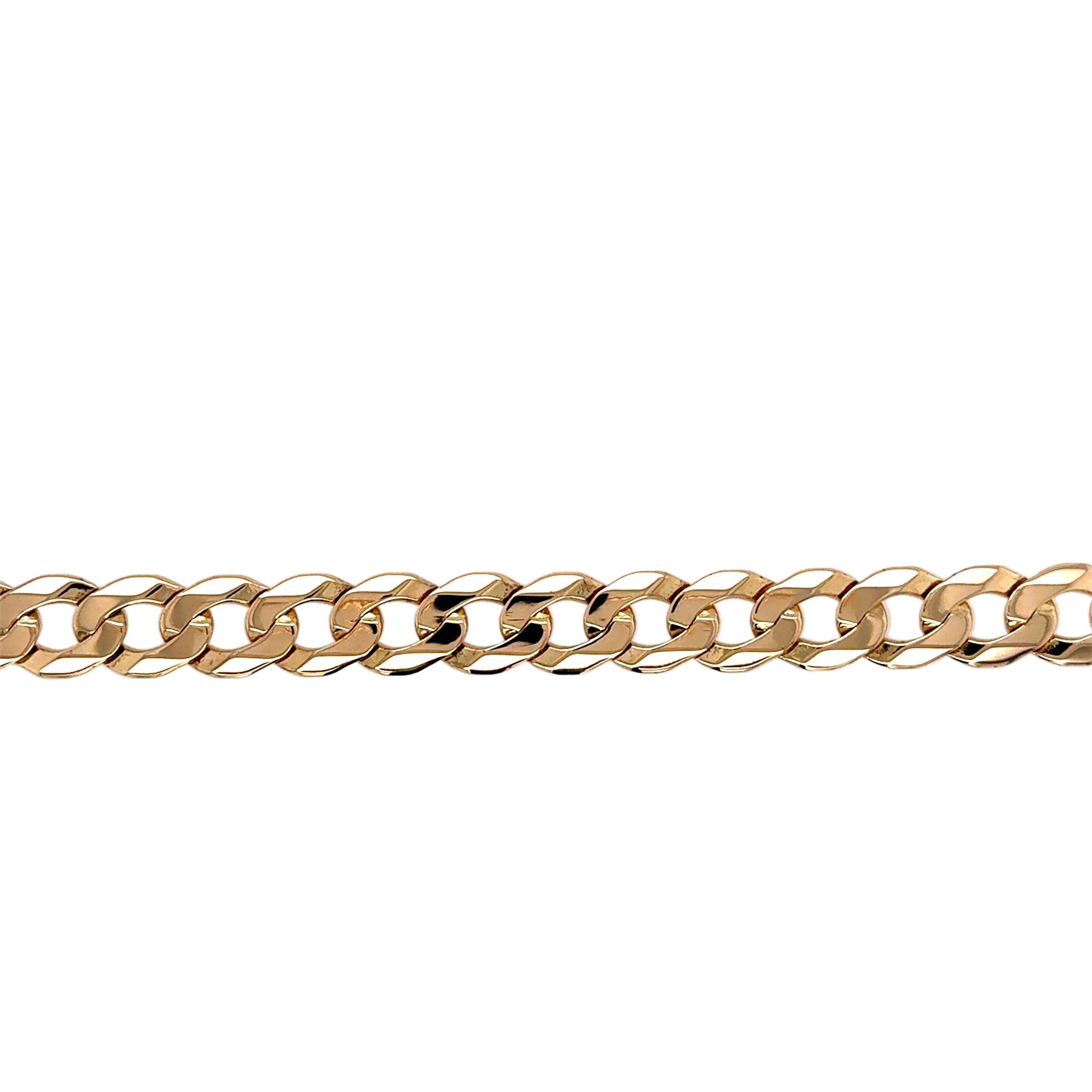 9ct Yellow Gold 8"/20cm Curb Link Bracelet - 14.33g