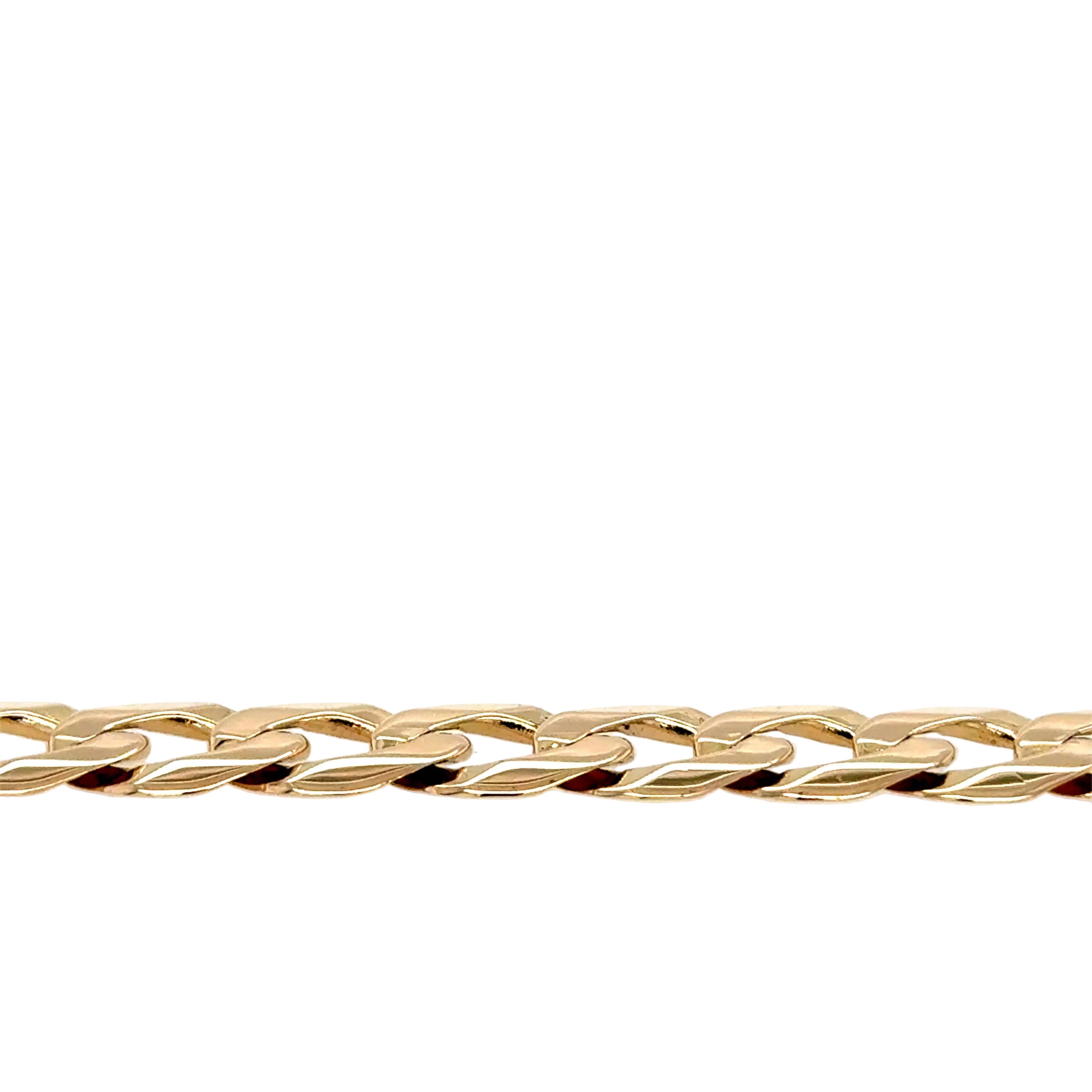 9ct Yellow Gold 8"/20cm Curb Link Bracelet - 14.33g
