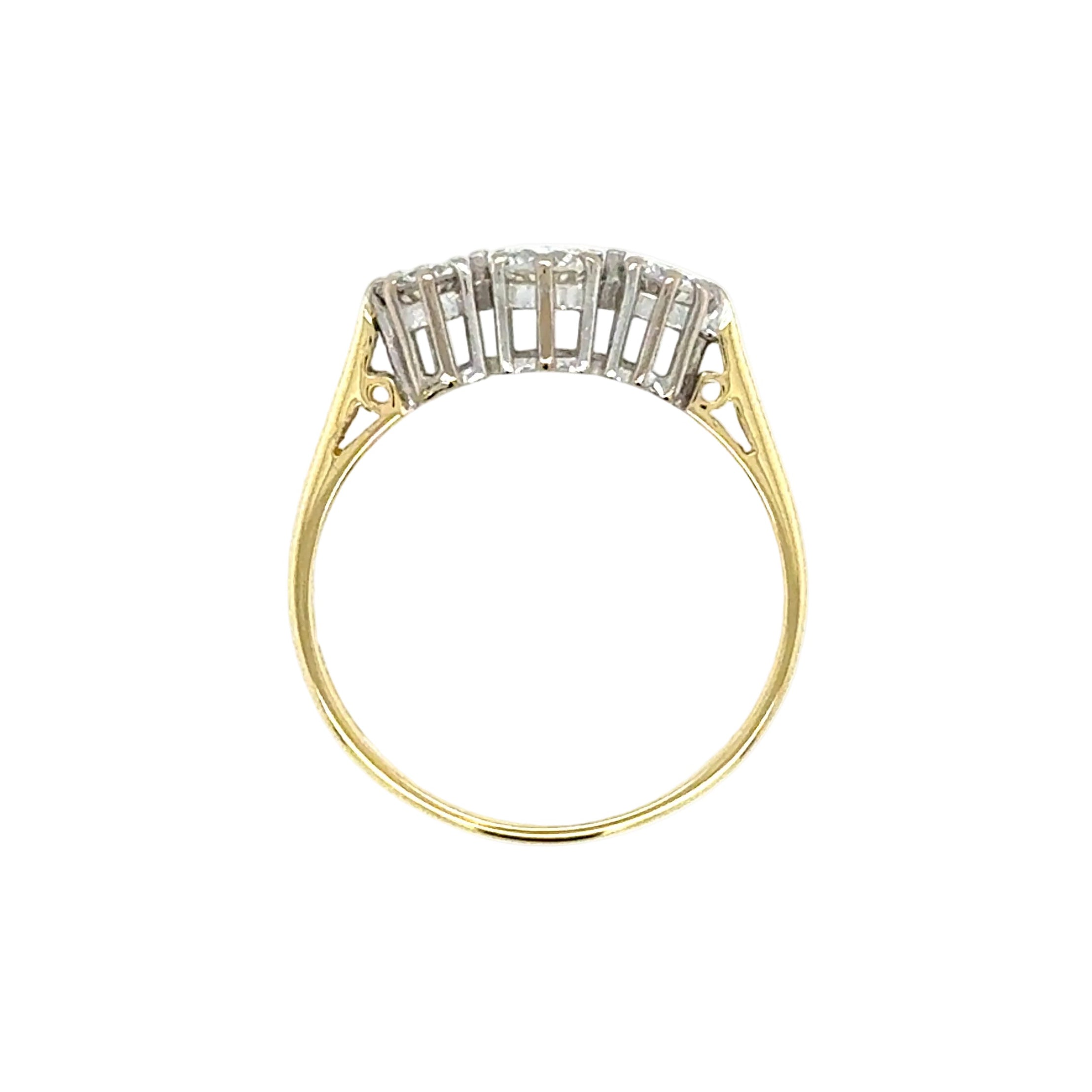 0.50ct Diamond Three Stone Ring 18ct Yellow Gold Birmingham 1987