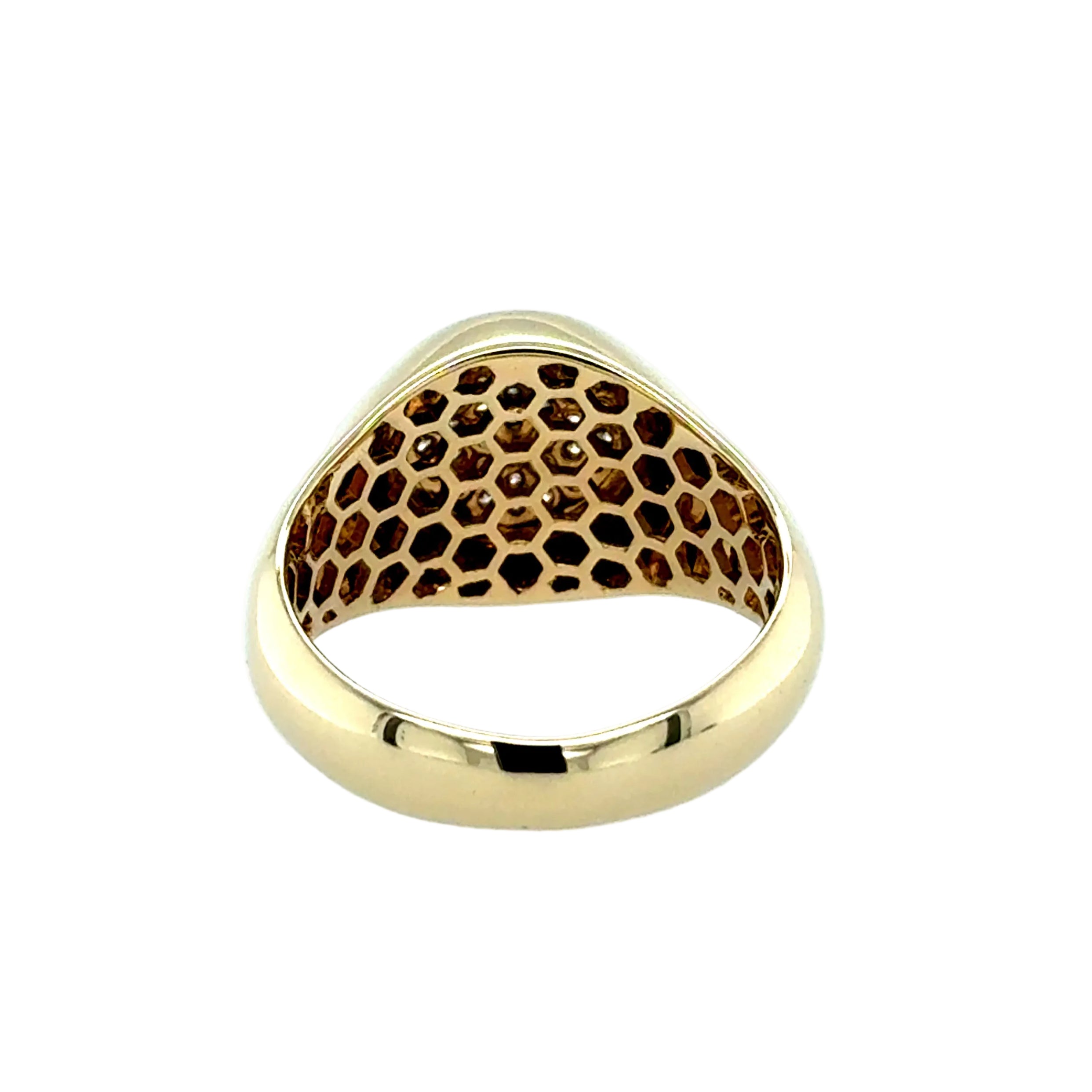 0.33ct Diamond Round Signet Ring 9ct Yellow Gold Size O