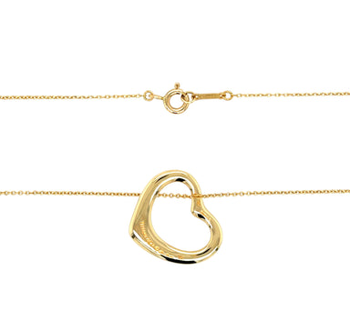 Tiffany & Co Elsa Peretti 22mm Open Heart Pendant 18ct Yellow Gold