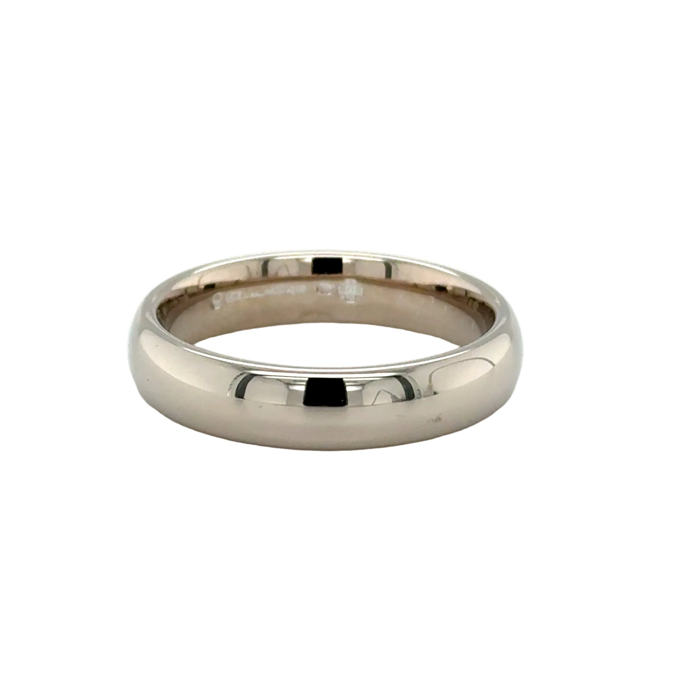 18ct White Gold Heavyweight 5mm Wide Court Wedding Band