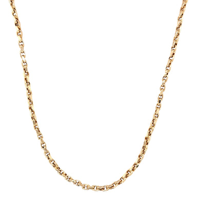 9ct Yellow Gold 20"/50cm Hollow Rectangular Belcher Link Chain