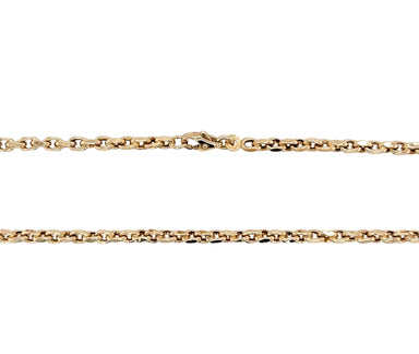 9ct Yellow Gold 20"/50cm Hollow Rectangular Belcher Link Chain