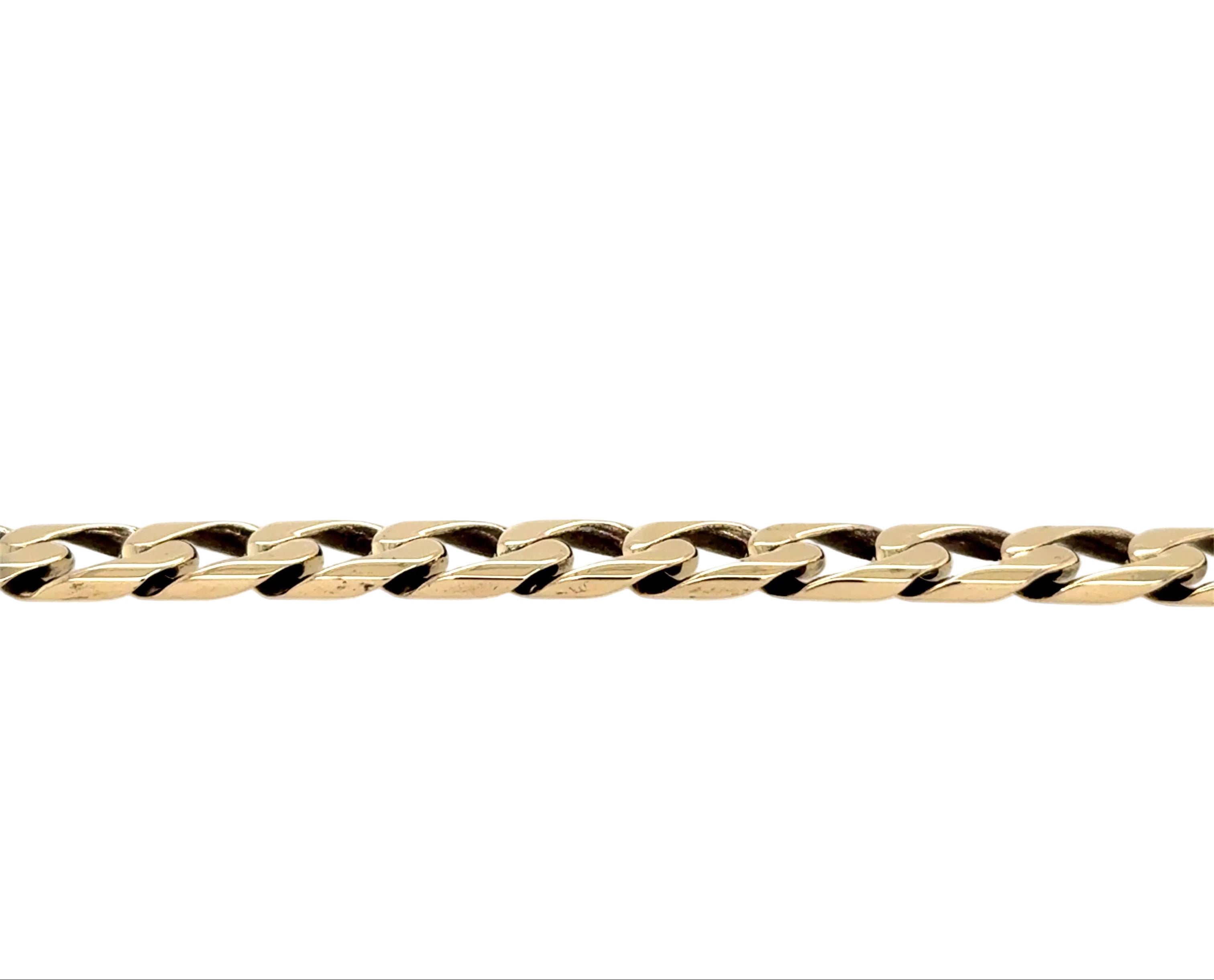 9ct Yellow Gold 9"/22.50cm Flat Edge Curb Link Bracelet - 20.56g