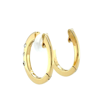 18ct Yellow Gold Oval 0.50ct Diamond Hoop Earrings