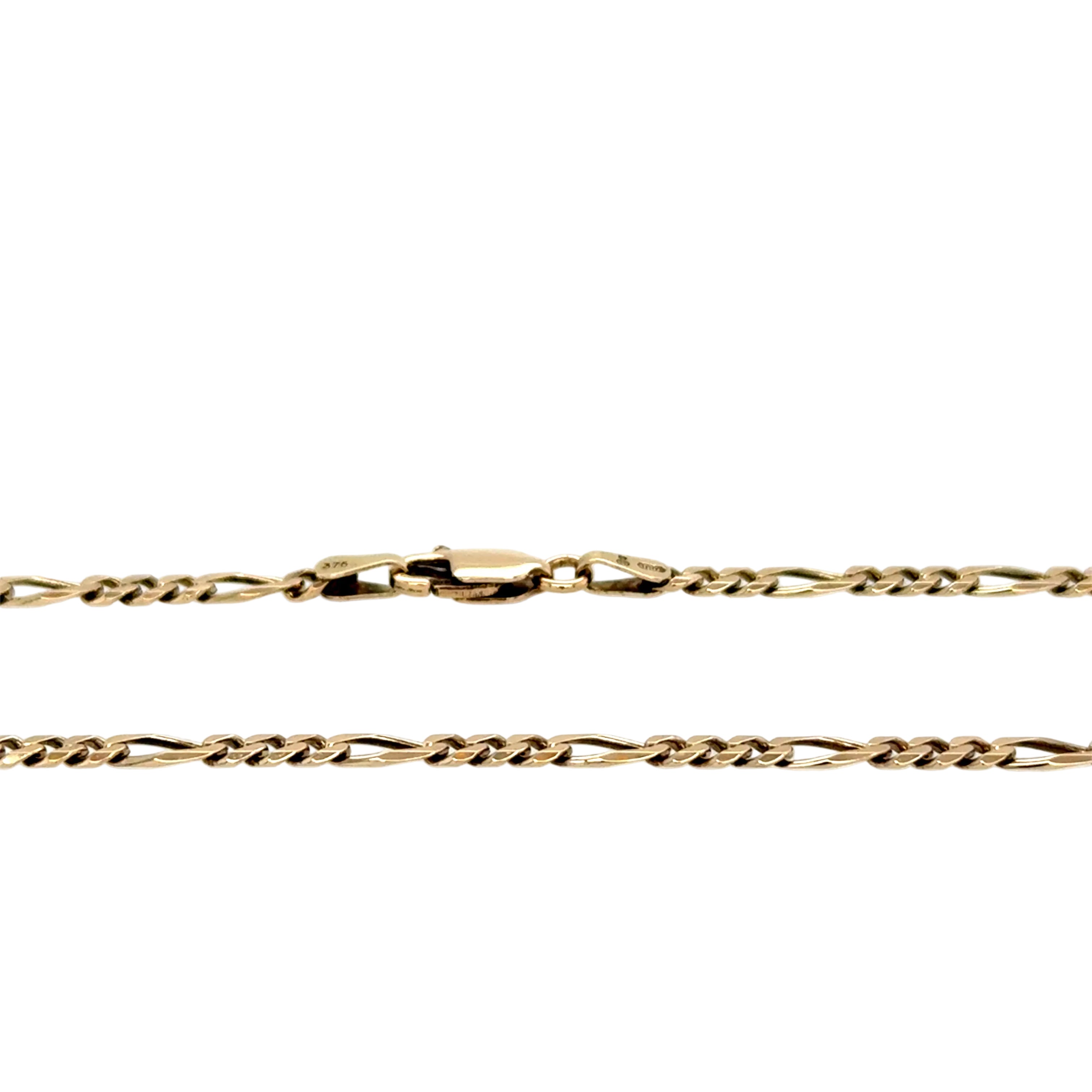 9ct Yellow Gold 24"/60cm Figaro Link Chain Necklace - 8.75g