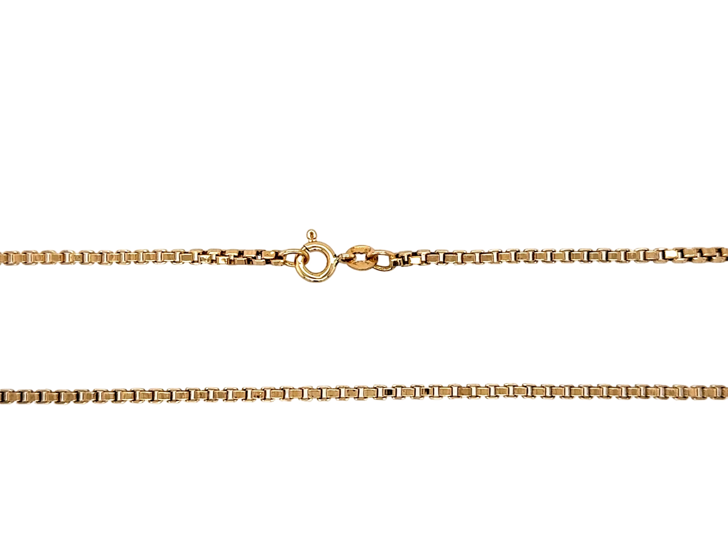 9ct Yellow Gold 20"/50cm Square Box Link Chain Necklace - 5.87g