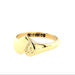 9ct Yellow Gold Heart Shaped Engraved Signet Ring Birmingham 1986